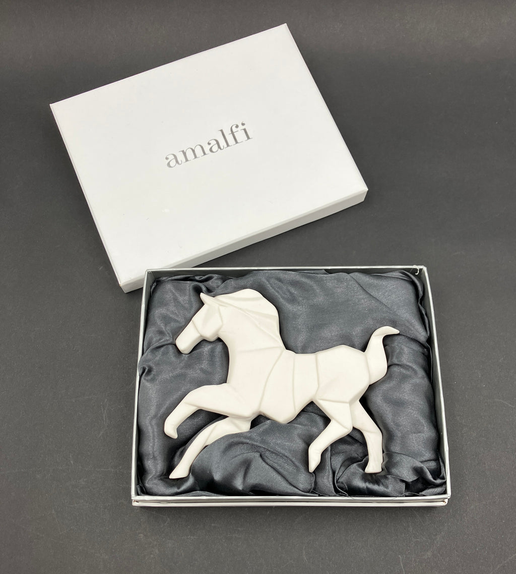 Amalfi Origami Horse White Ceramic In Original Box