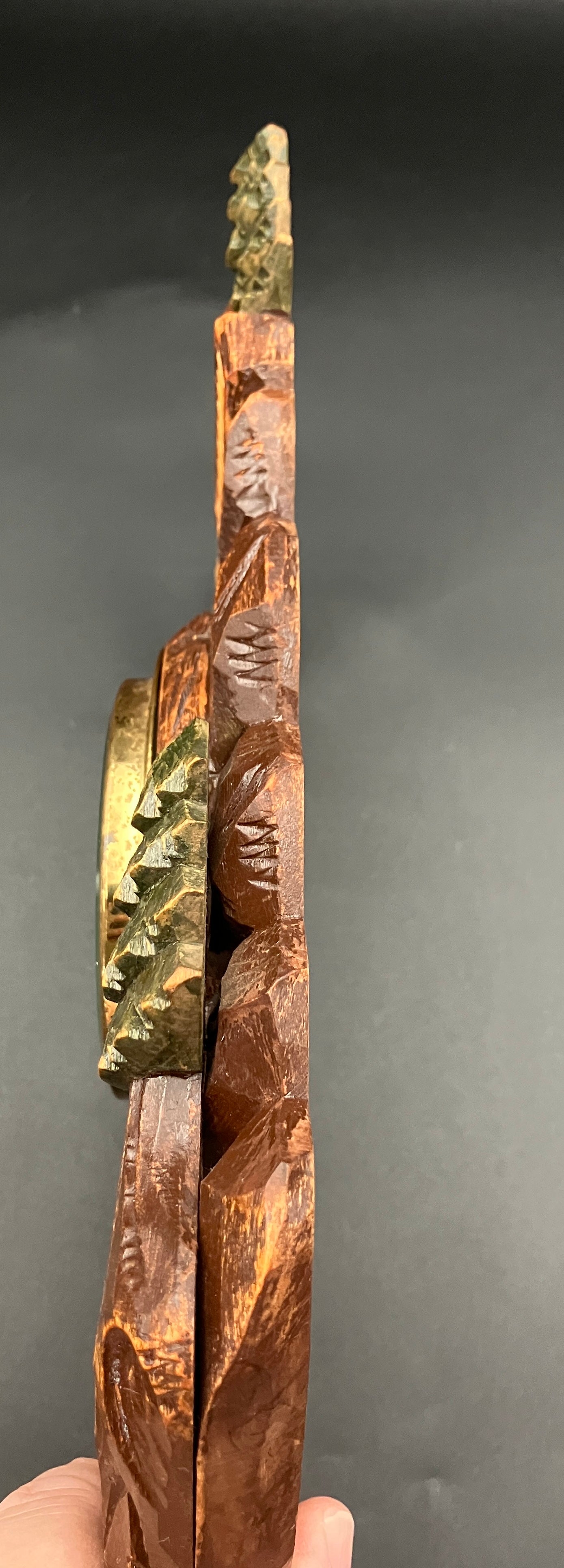 Vintage Barometer German Black Forest Hand Carved Barometer Rare West Germany