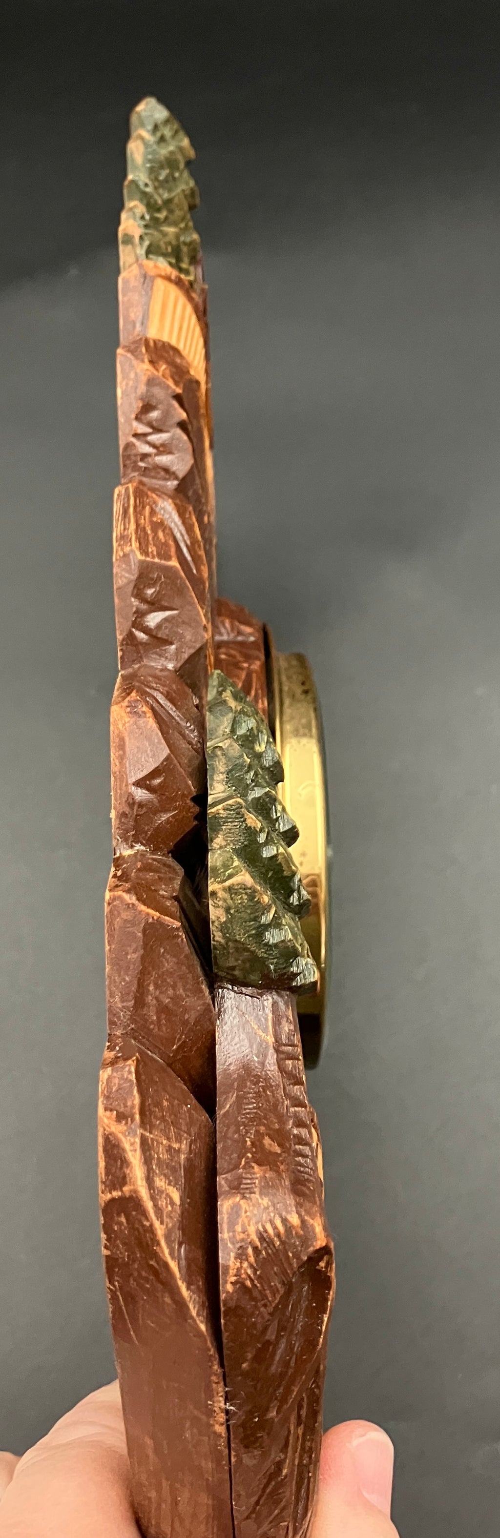 Vintage Barometer German Black Forest Hand Carved Barometer Rare West Germany