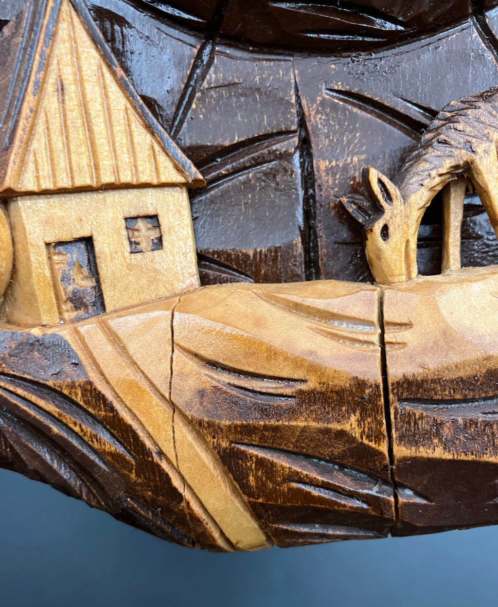 Vintage Barometer German Black Forest Hand Carved Barometer Rare West Germany