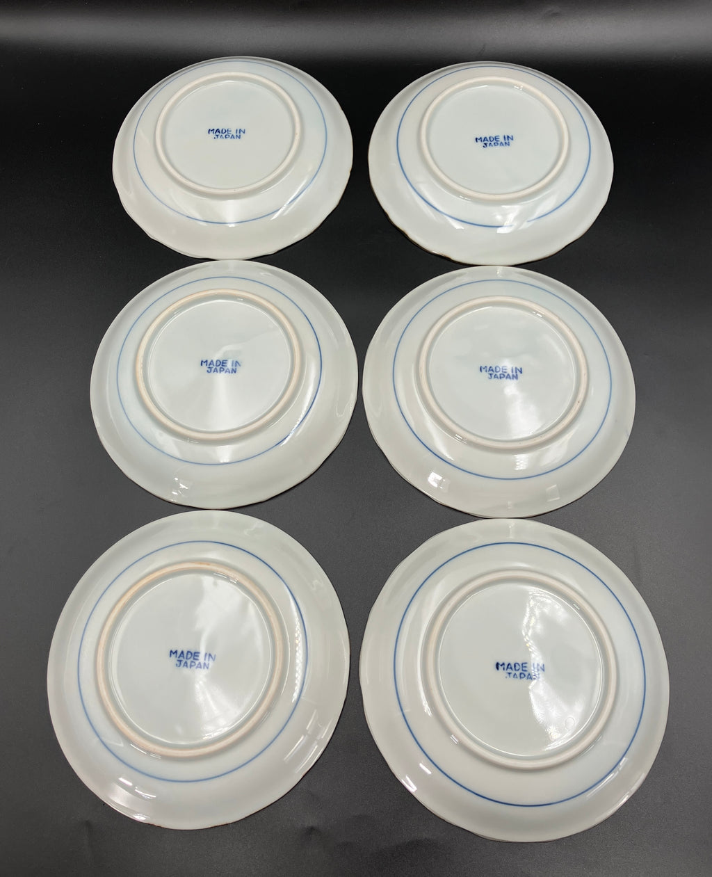 Vintage Arita Japanese Genshou Plate Blue/Green Floral Bird X6 Porcelain 16cm
