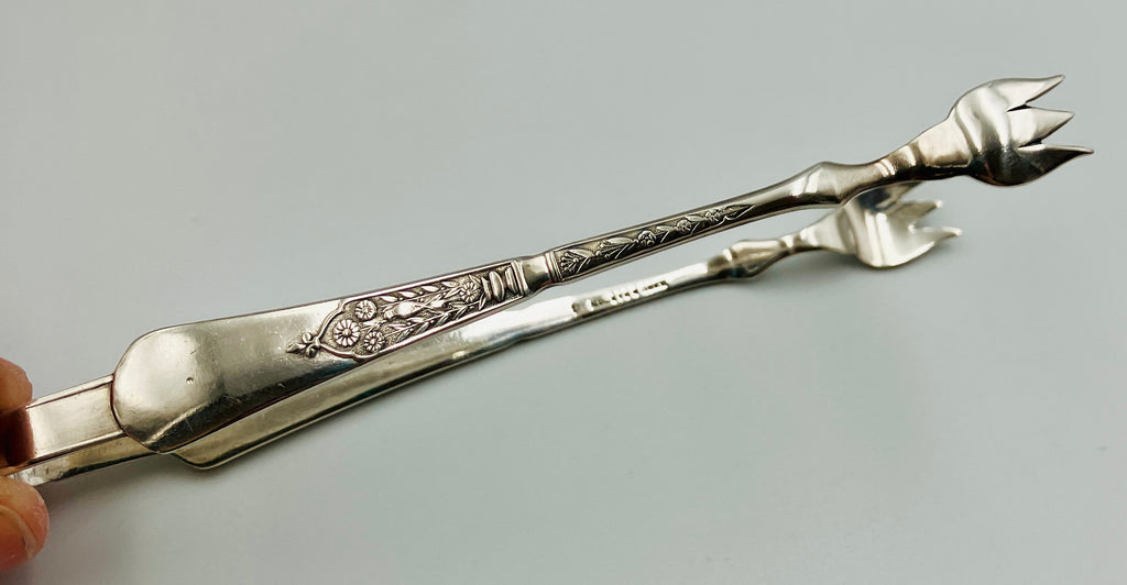 Antique Pickle Jar Set Cranberry Glass Silver Quadruple Plated New Amsterdam USA