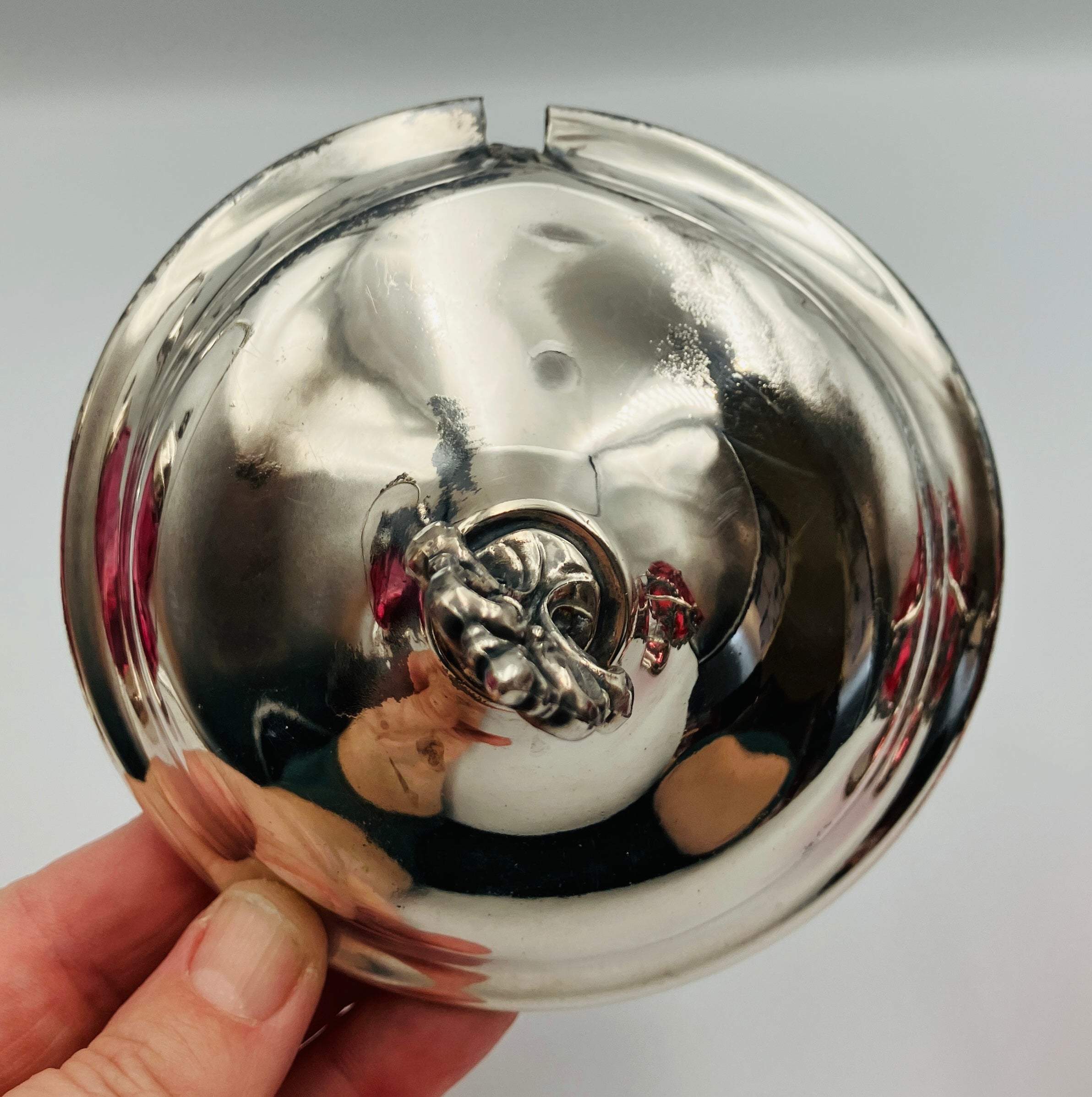 Antique Pickle Jar Set Cranberry Glass Silver Quadruple Plated New Amsterdam USA