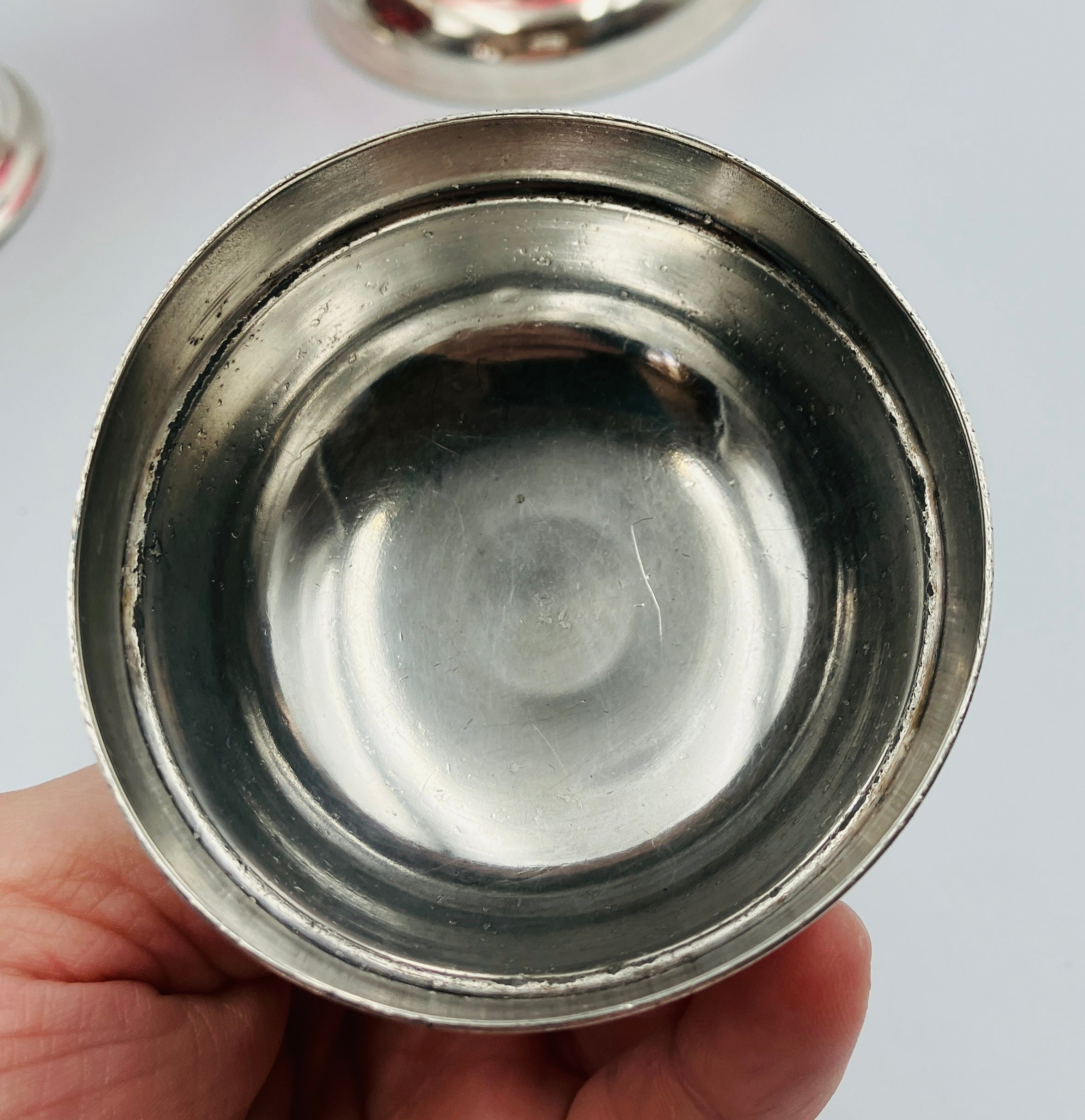 Antique Pickle Jar Set Cranberry Glass Silver Quadruple Plated New Amsterdam USA