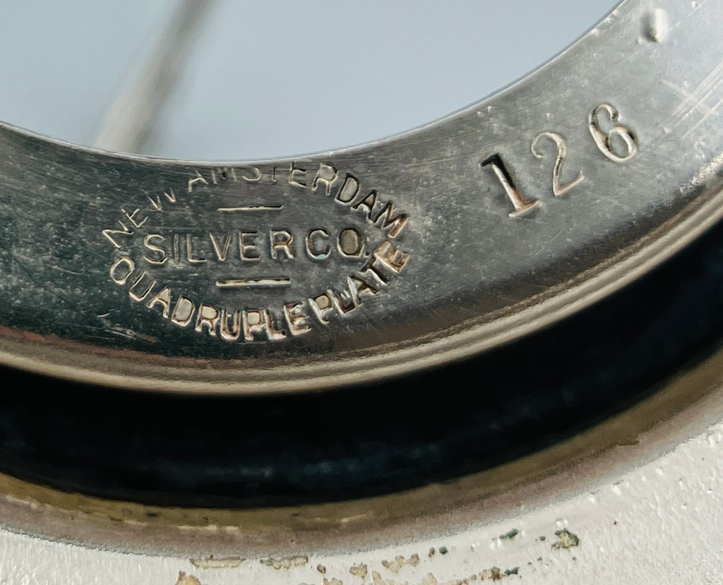 Antique Pickle Jar Set Cranberry Glass Silver Quadruple Plated New Amsterdam USA