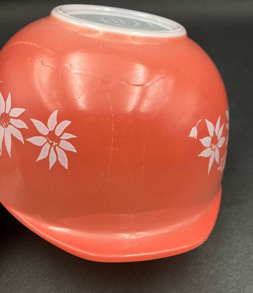 Pyrex Pink Flannel Flowers Cinderella Mixing Bowl