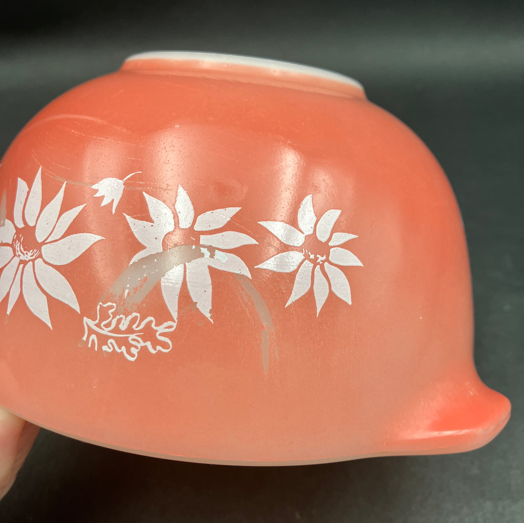 Pyrex Pink Flannel Flowers Cinderella Mixing Bowl