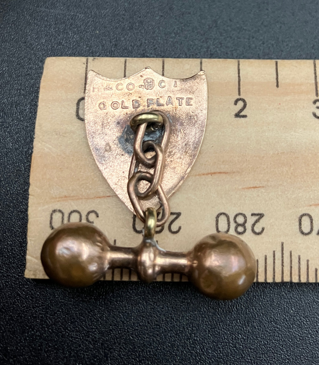 Vintage Cuff links 9ct Gold Plated Shield Cufflinks H & Co
