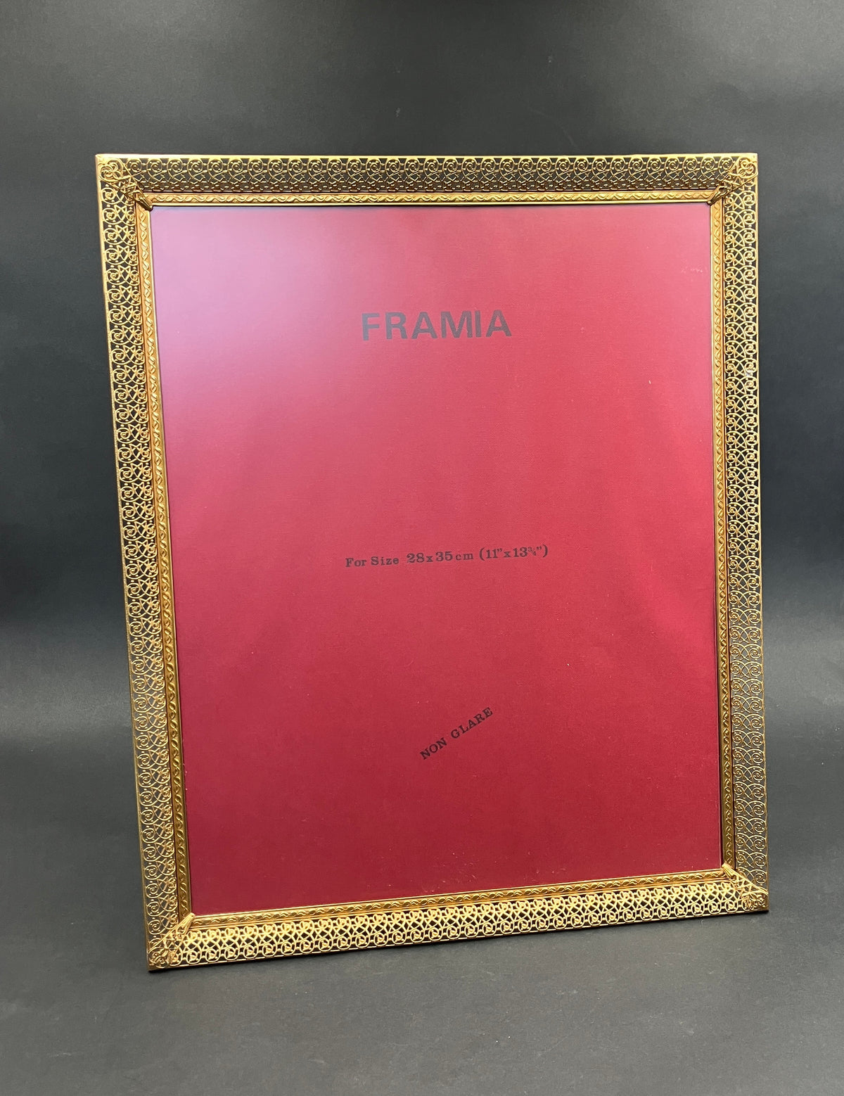 Vintage Brass Frame Non Glare Glass By Framia Made In Denmark 28cm X 35cm