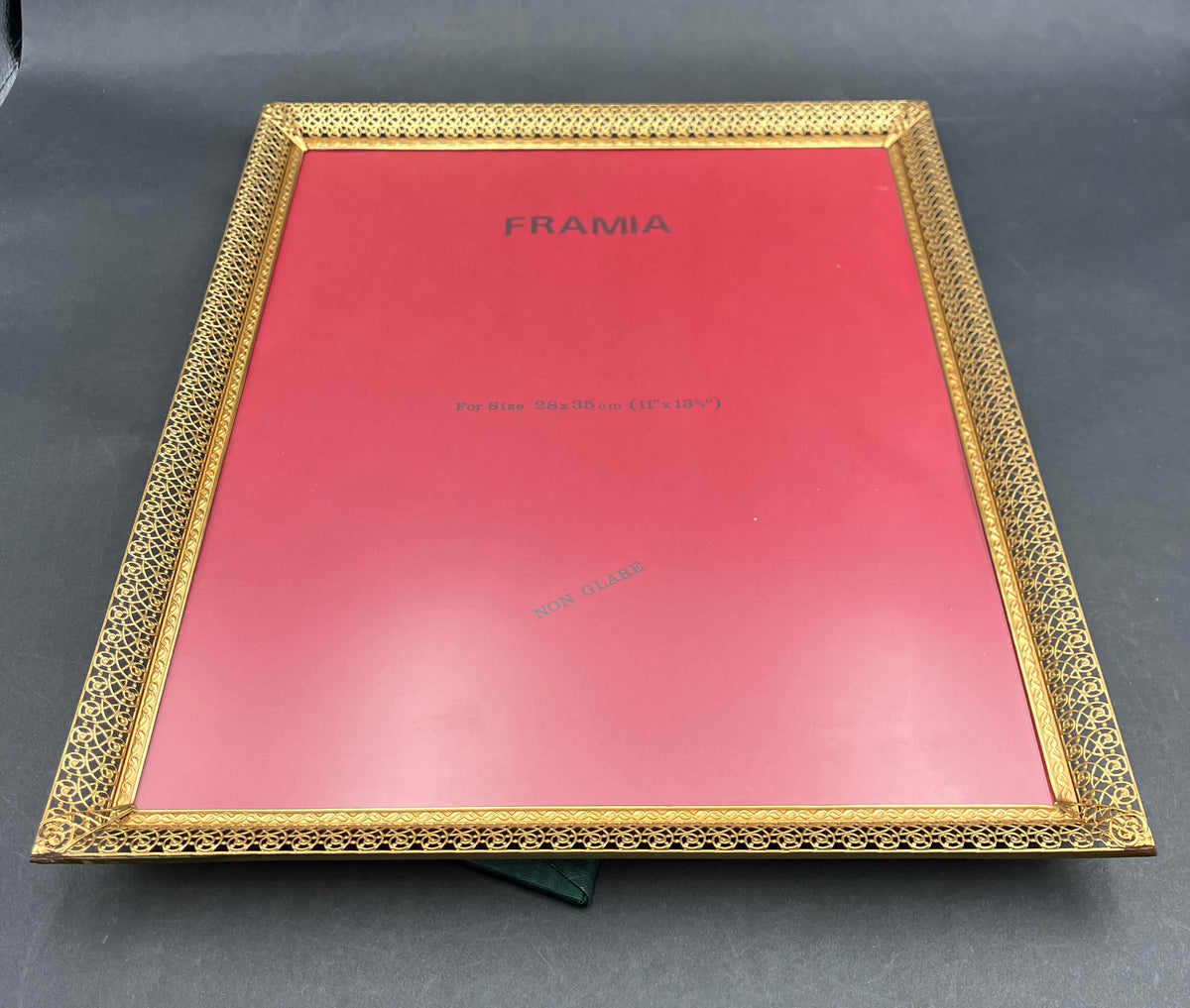 Vintage Brass Frame Non Glare Glass By Framia Made In Denmark 28cm X 35cm