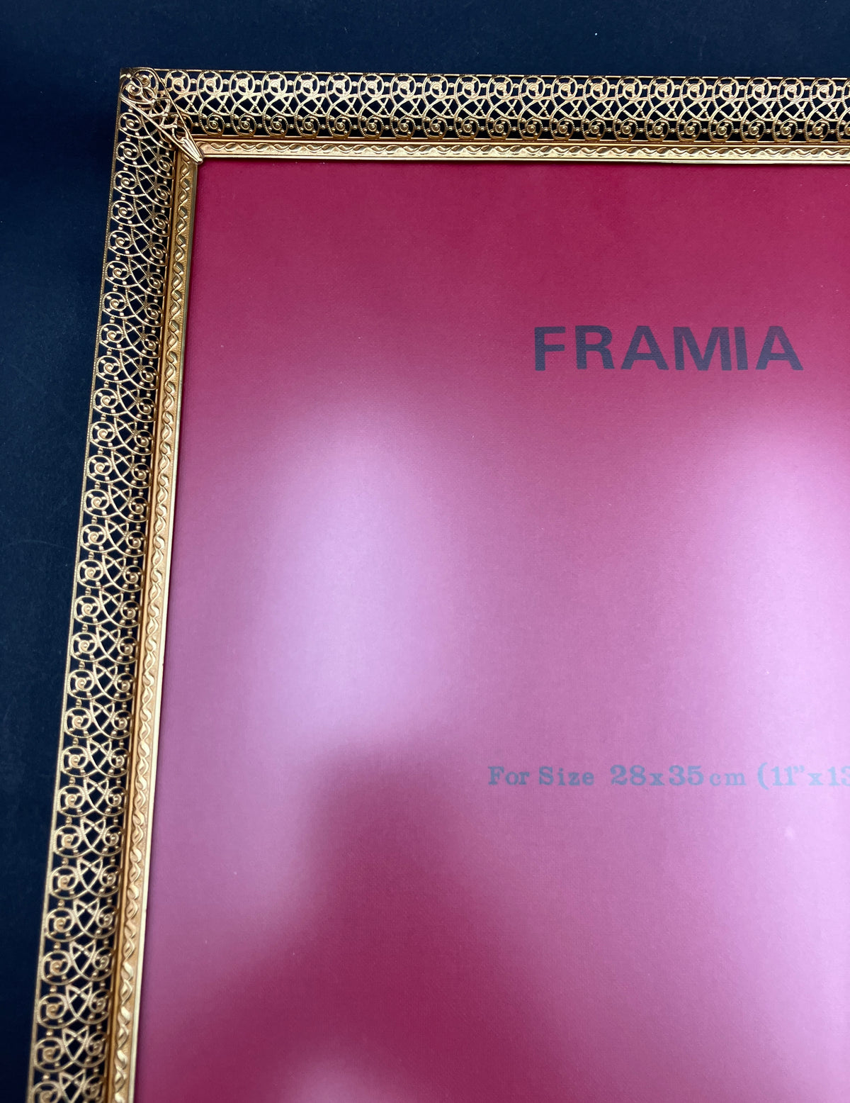 Vintage Brass Frame Non Glare Glass By Framia Made In Denmark 28cm X 35cm