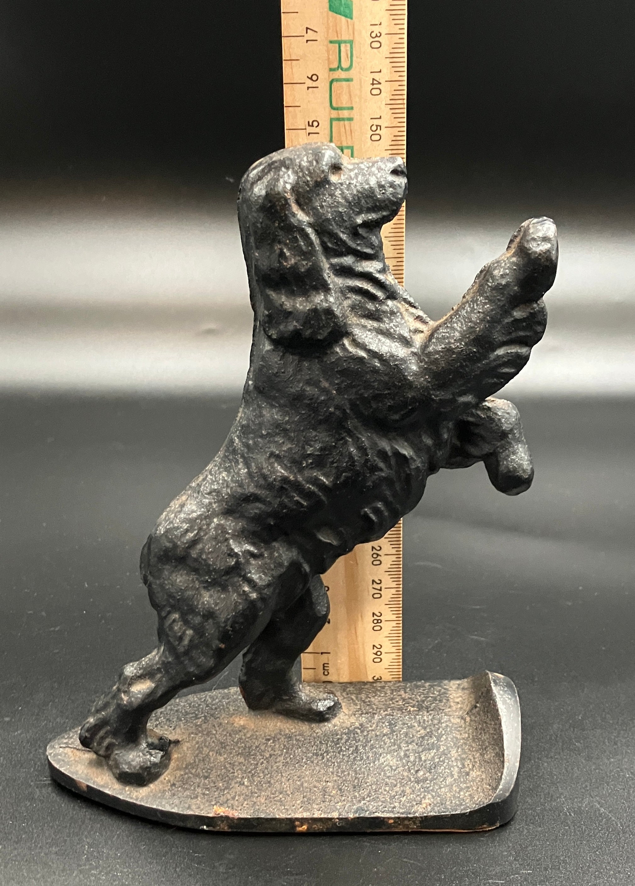 Vintage Pair Cocker Spaniel Cast Iron Black Bookends