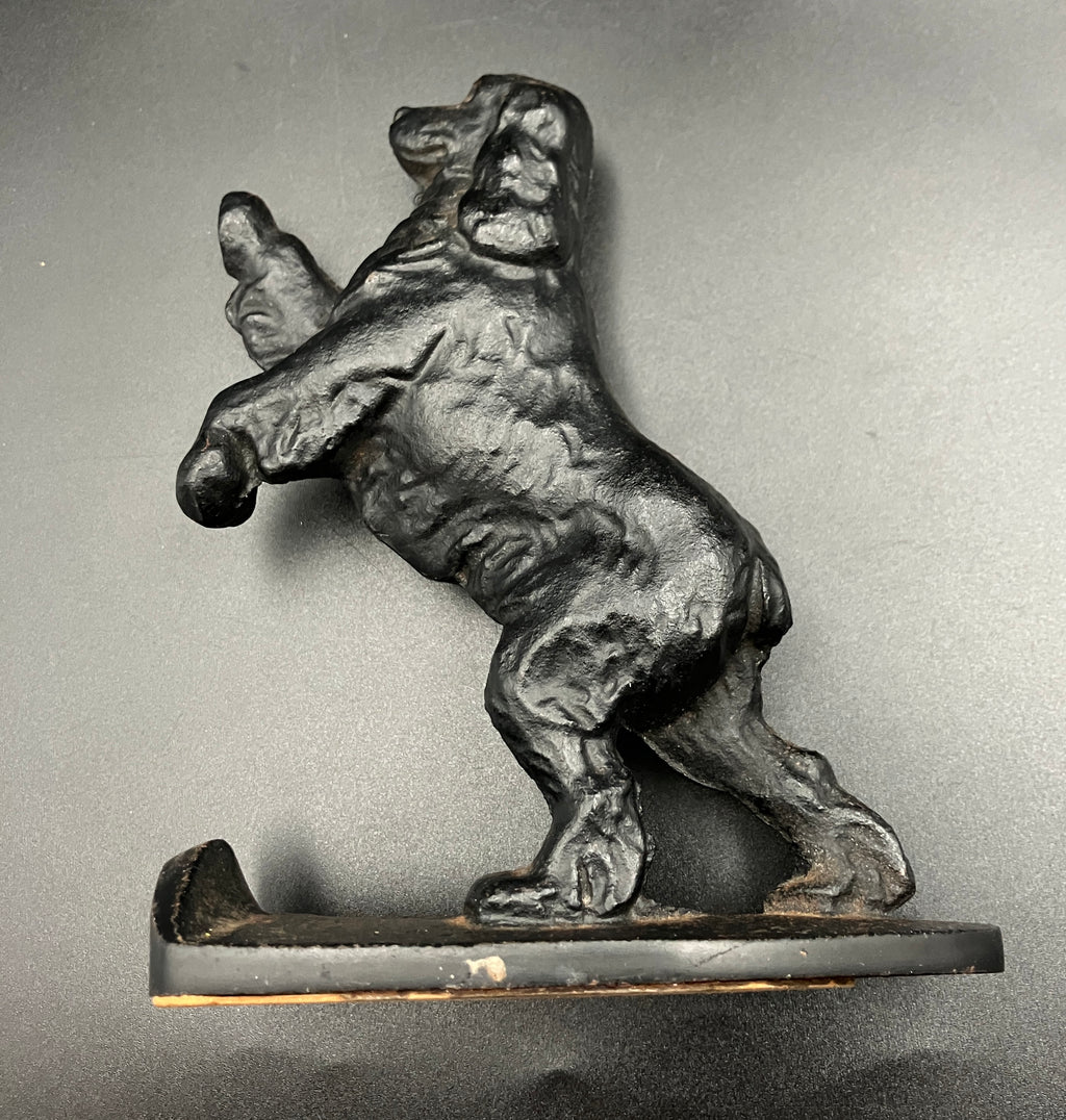 Vintage Pair Cocker Spaniel Cast Iron Black Bookends