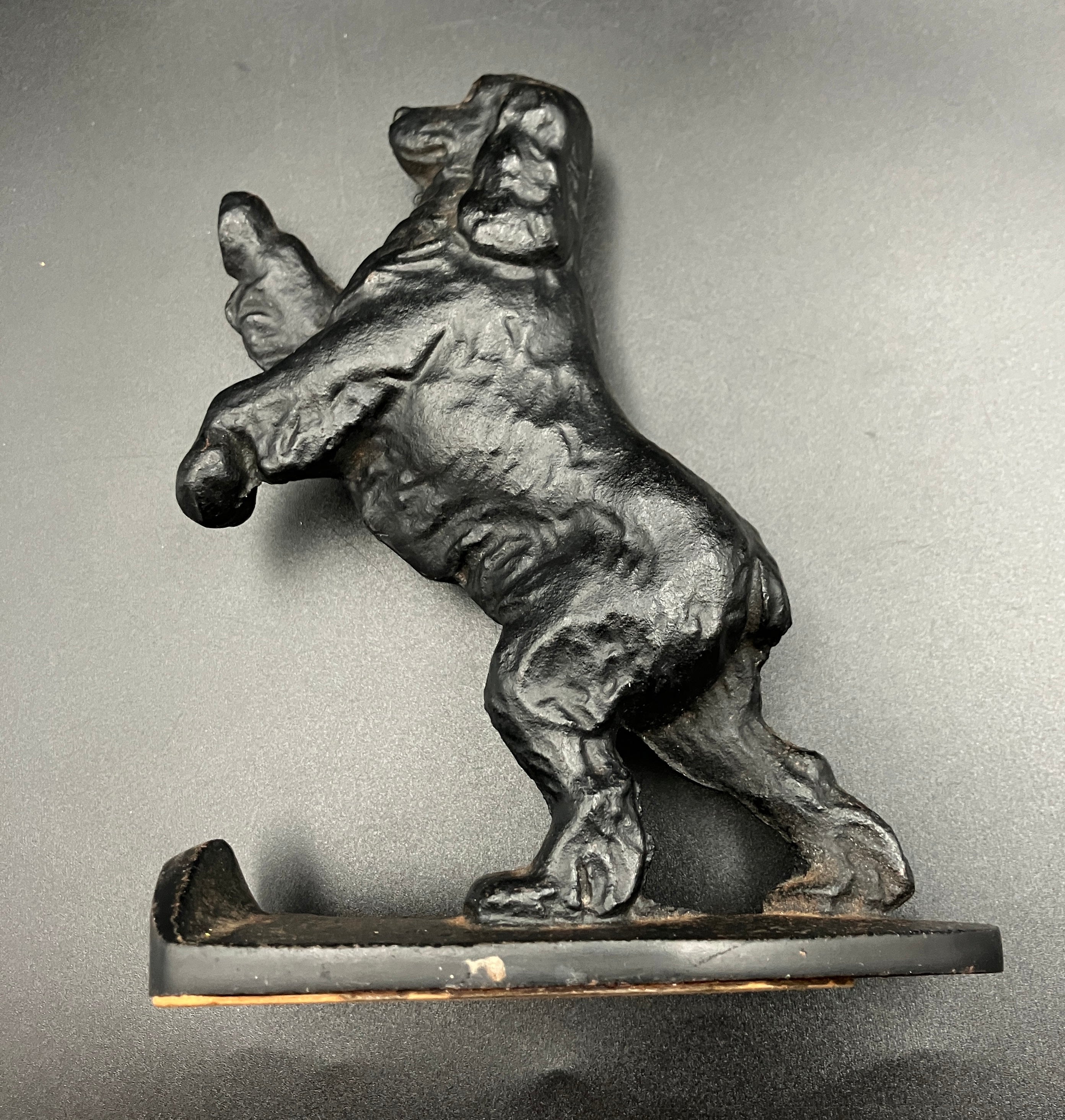 Vintage Pair Cocker Spaniel Cast Iron Black Bookends