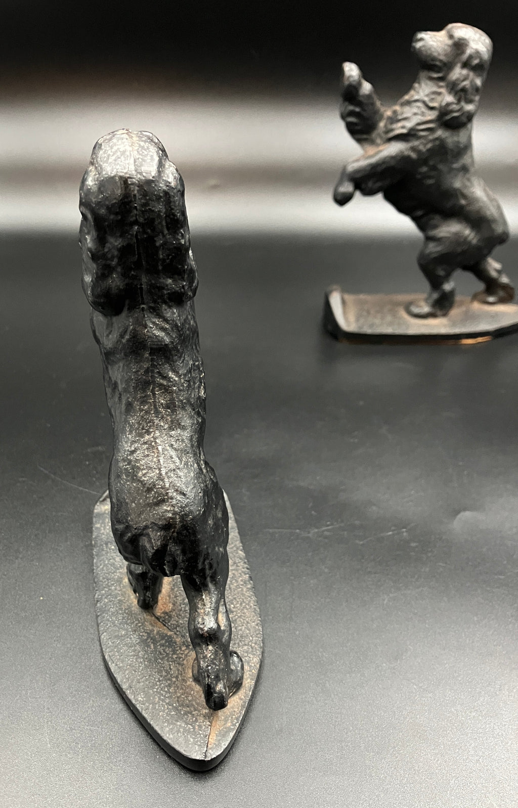 Vintage Pair Cocker Spaniel Cast Iron Black Bookends