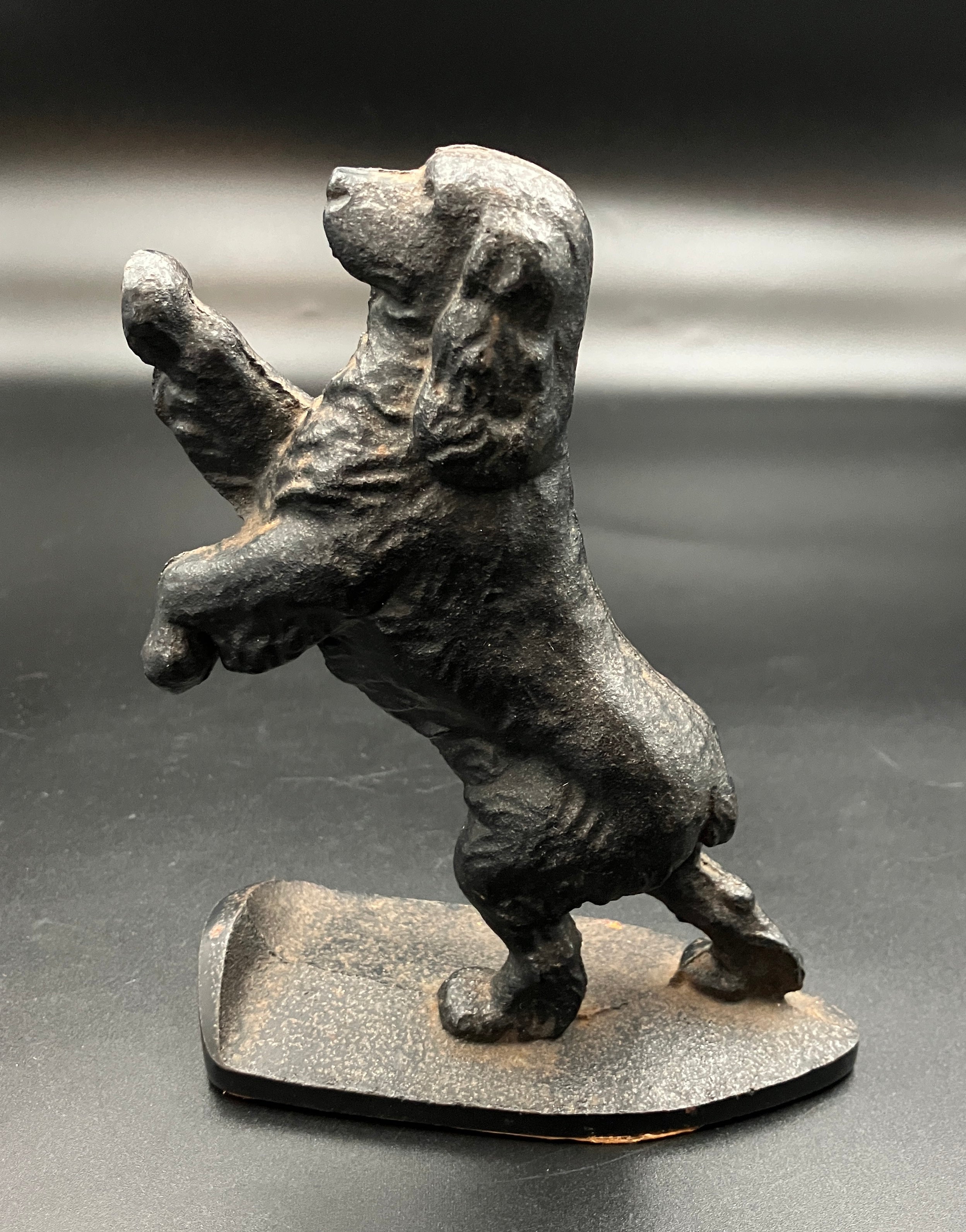 Vintage Pair Cocker Spaniel Cast Iron Black Bookends