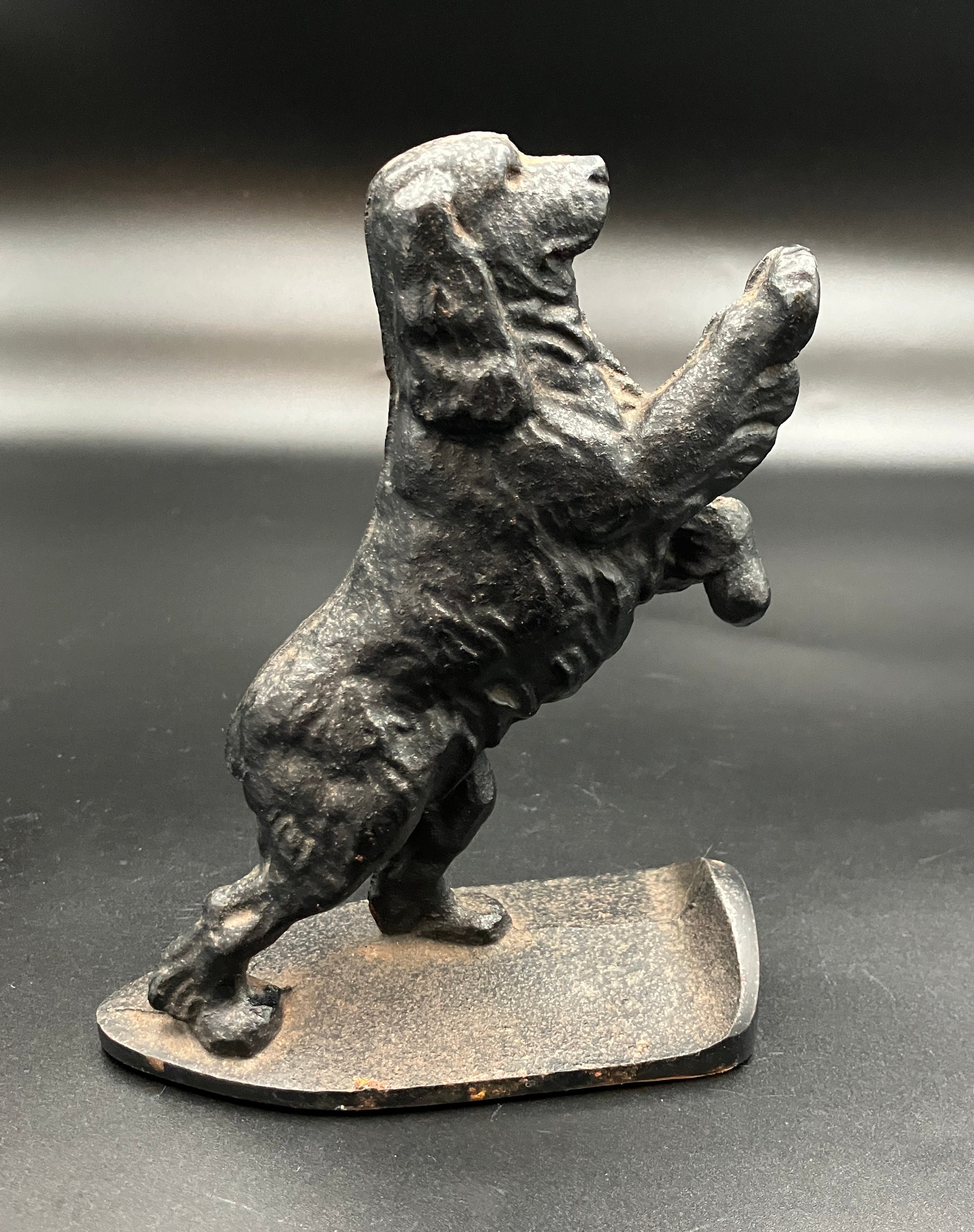 Vintage Pair Cocker Spaniel Cast Iron Black Bookends