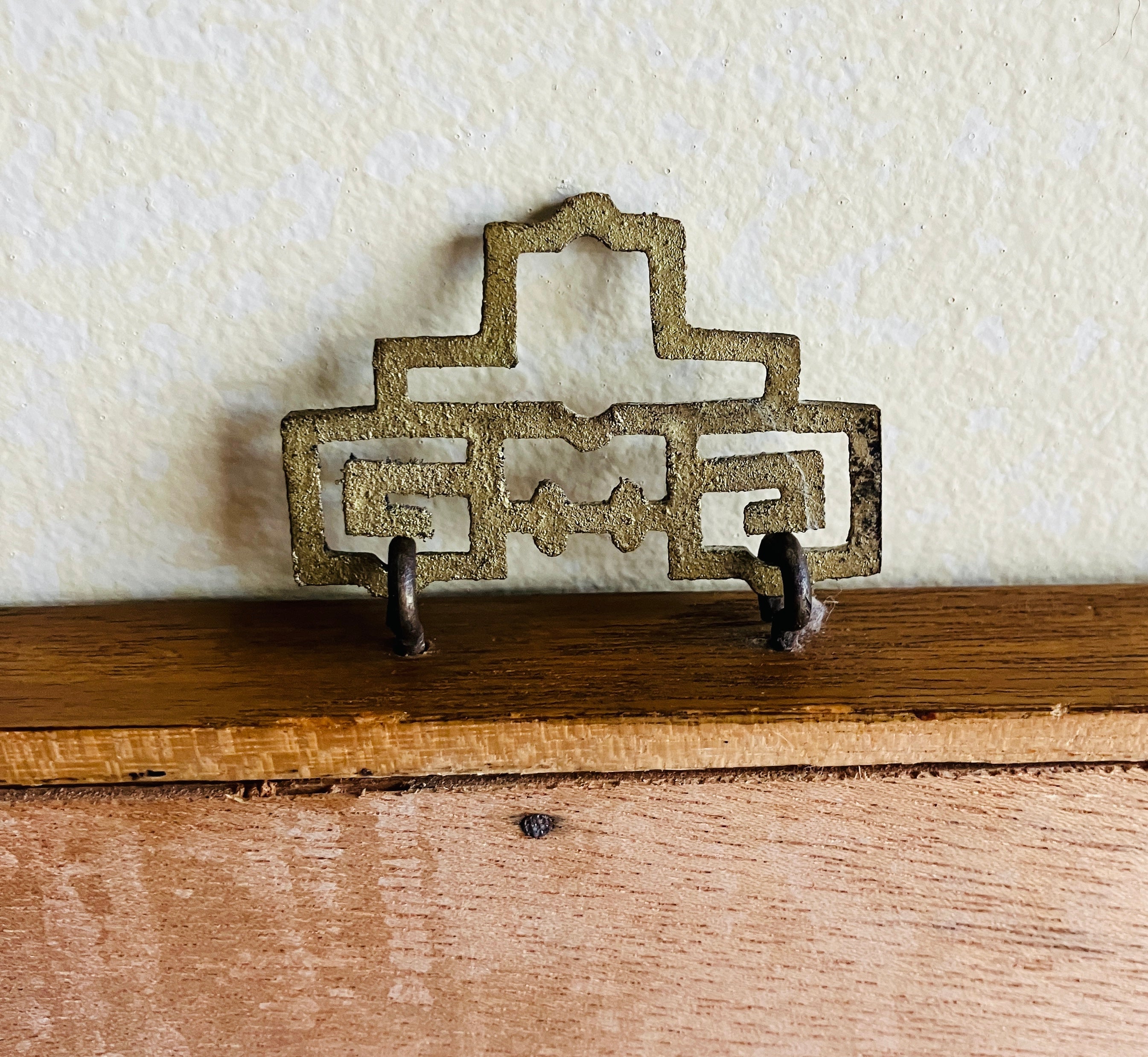 Mid Century Modern Teak Carved Silhouette Straw Wall Art Birds & Blossom 94cm L