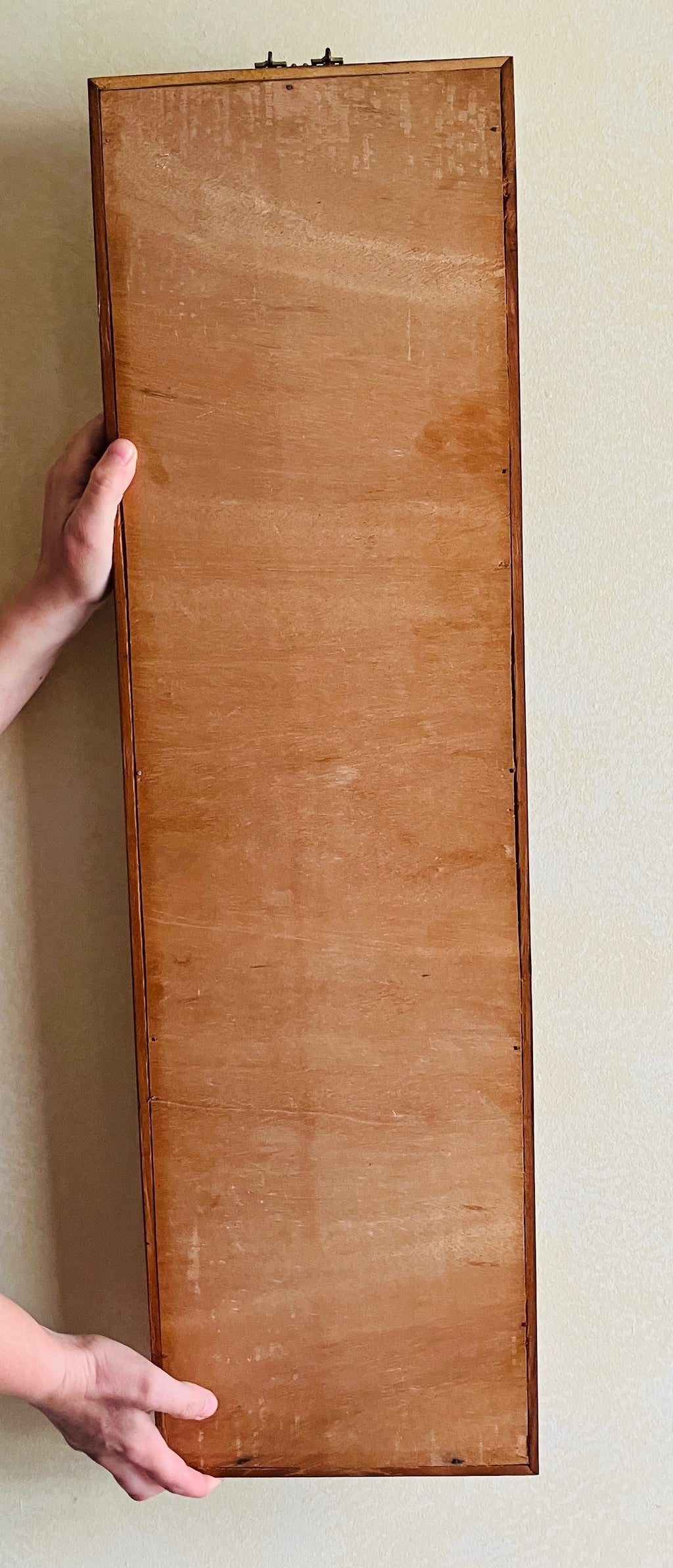 Mid Century Modern Teak Carved Silhouette Straw Wall Art Birds & Blossom 94cm L