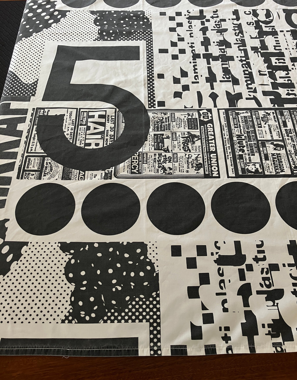 Vintage ZAB Design Mod 70's Helen & Ken Abson "Collage” Fabric 120.5cm X 174cm