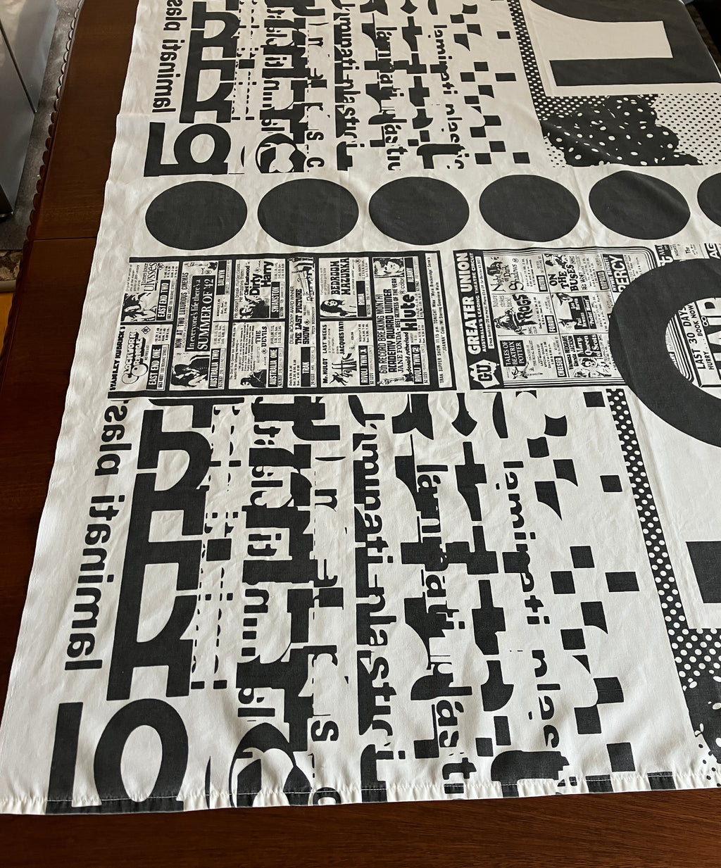 Vintage ZAB Design Mod 70's Helen & Ken Abson "Collage” Fabric 120.5cm X 174cm