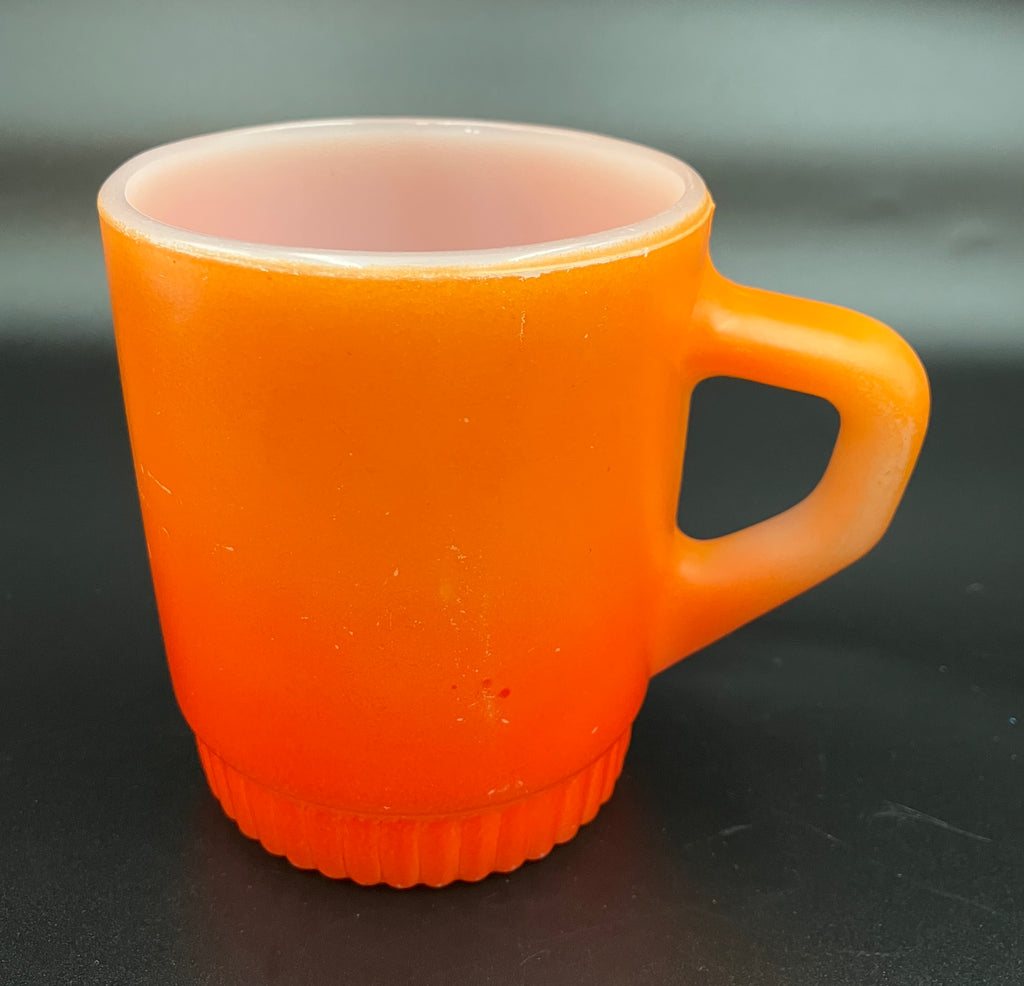 Vintage Fire King Mug Orange Ombre Milk Glass Coffee Mug Anchor Hocking