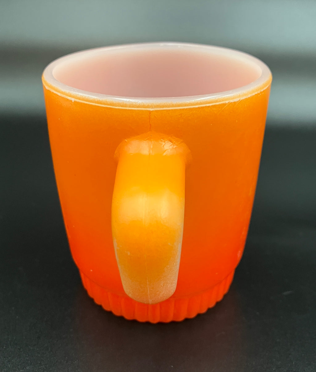 Vintage Fire King Mug Orange Ombre Milk Glass Coffee Mug Anchor Hocking