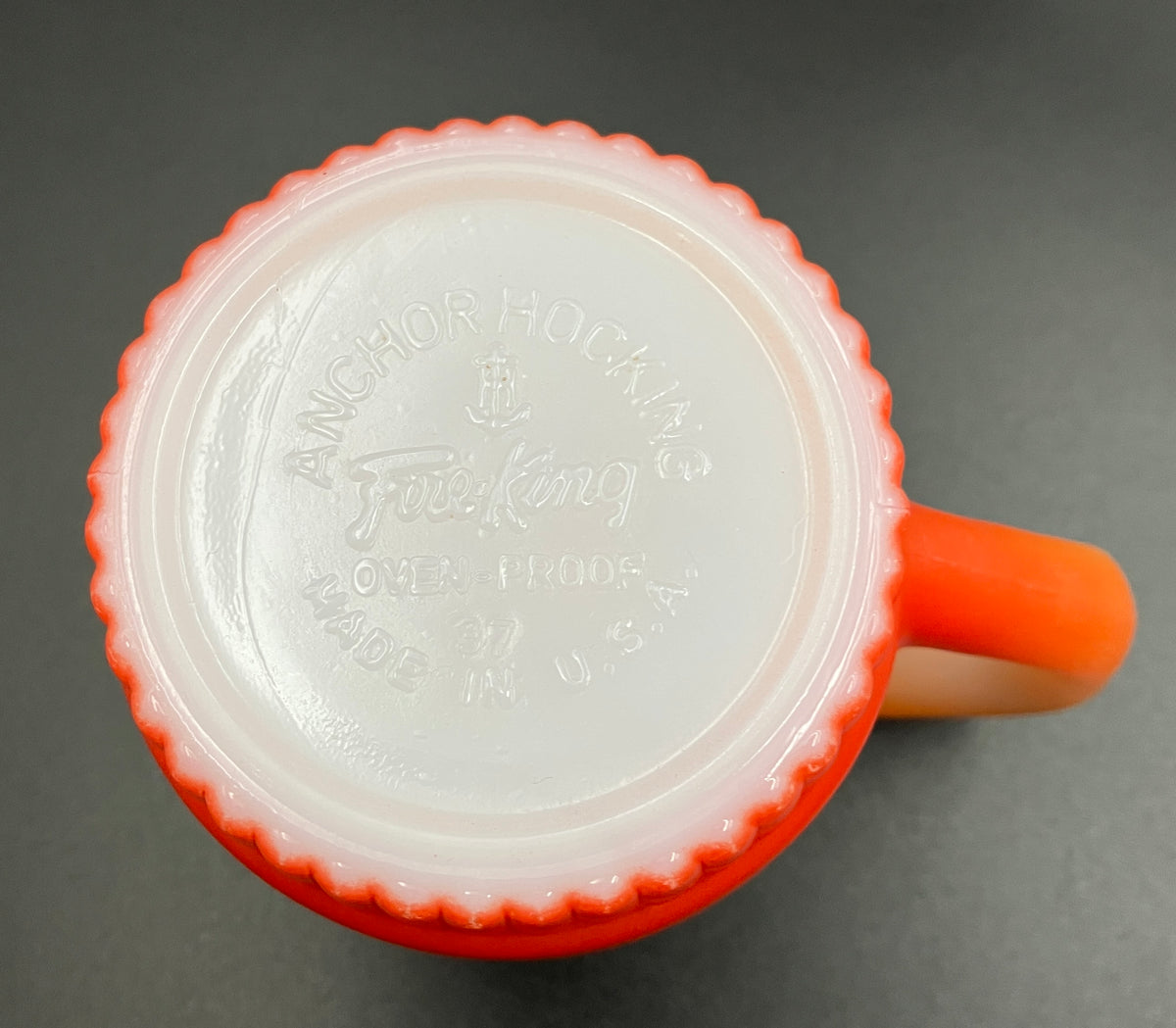 Vintage Fire King Mug Orange Ombre Milk Glass Coffee Mug Anchor Hocking
