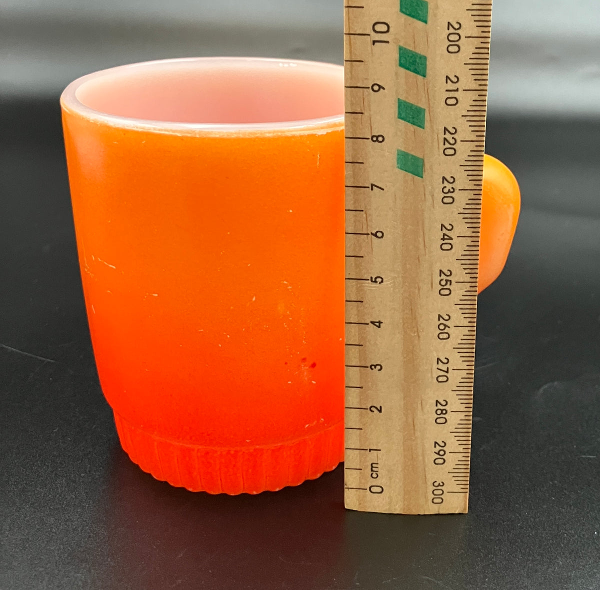 Vintage Fire King Mug Orange Ombre Milk Glass Coffee Mug Anchor Hocking