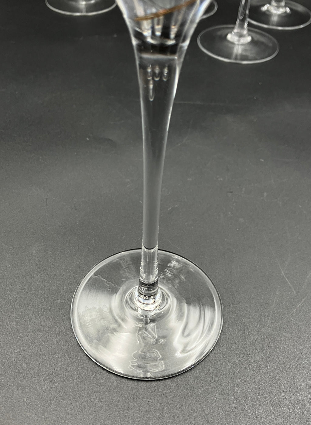 Kosta Boda Line Gold Anna Ehrner TULIP-SHAPE CHAMPAGNE FLUTE Glasses X 6