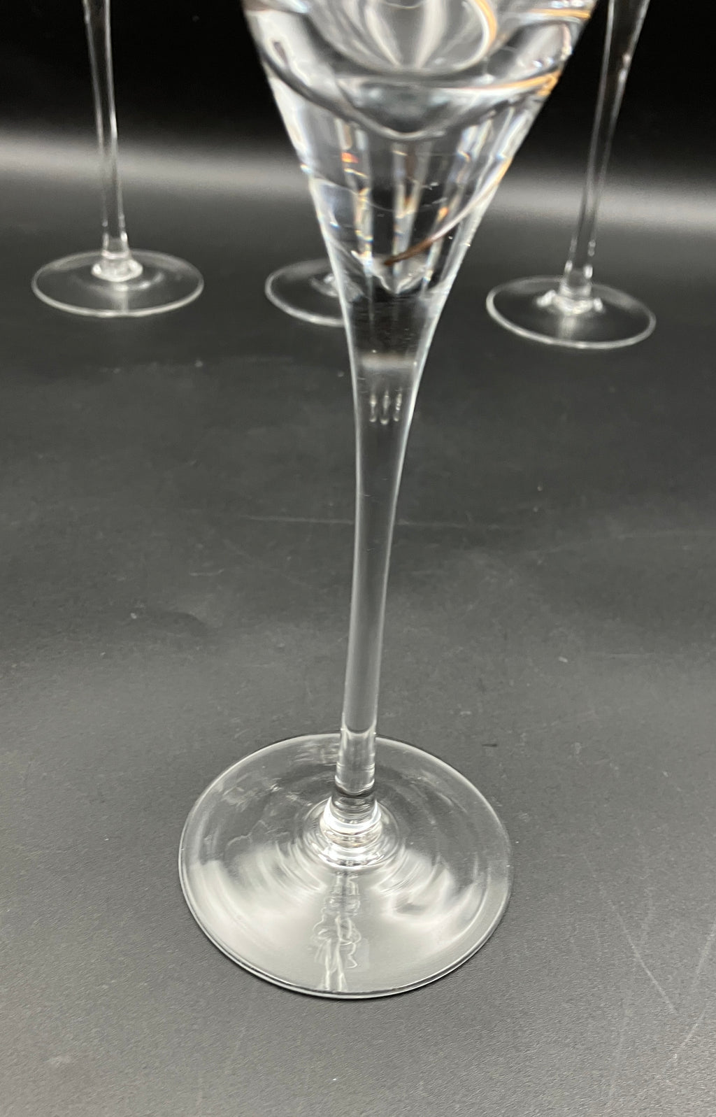 Kosta Boda Line Gold Anna Ehrner TULIP-SHAPE CHAMPAGNE FLUTE Glasses X 6
