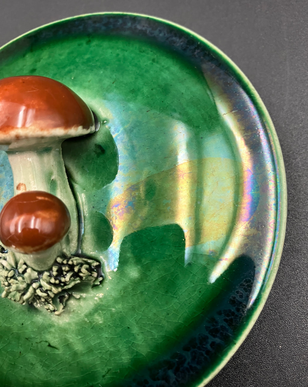 Vintage 1930s TELLURITE Casserole Dish With Mushroom Lid Pottery BELGIUM