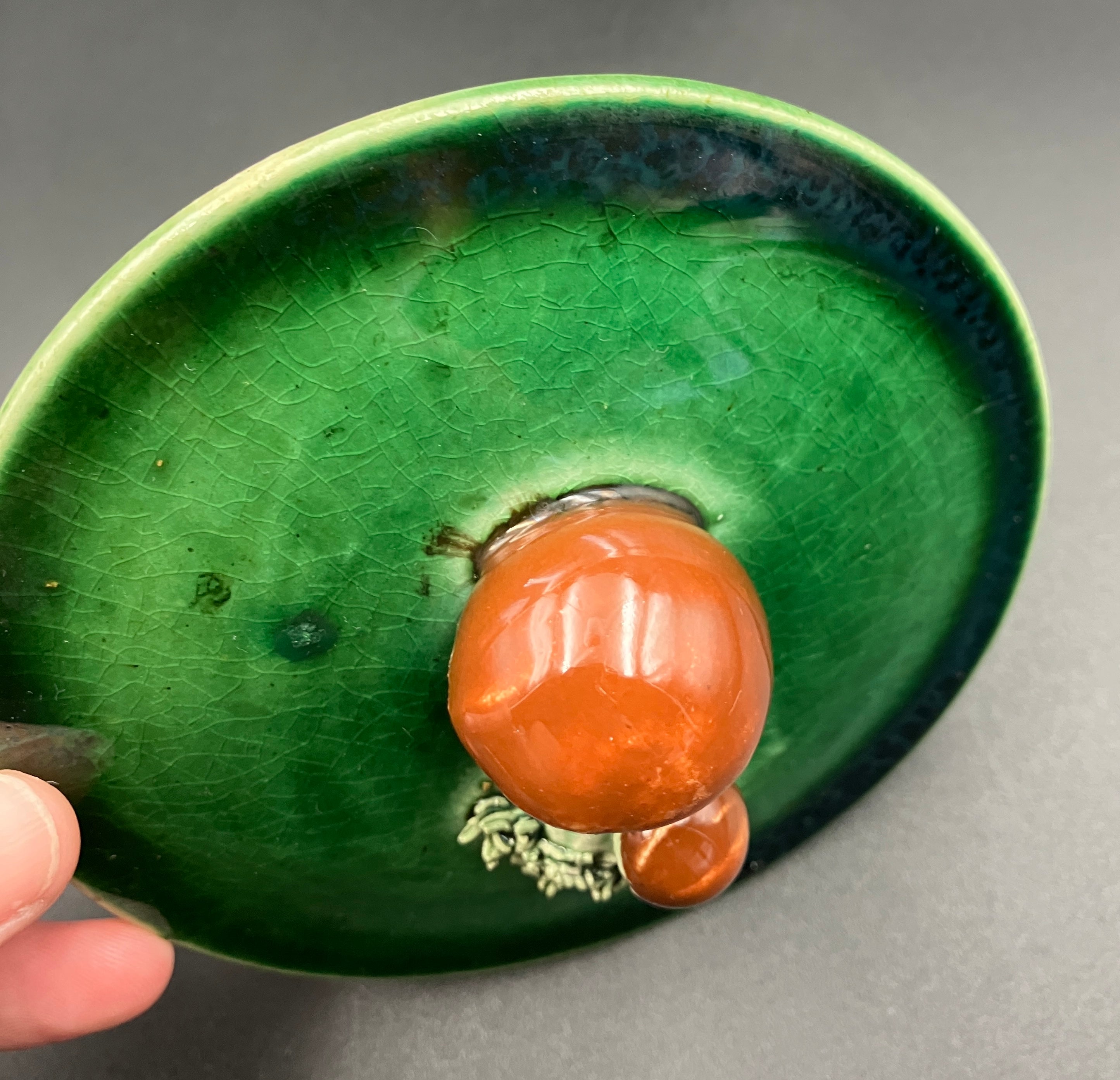 Vintage 1930s TELLURITE Casserole Dish With Mushroom Lid Pottery BELGIUM