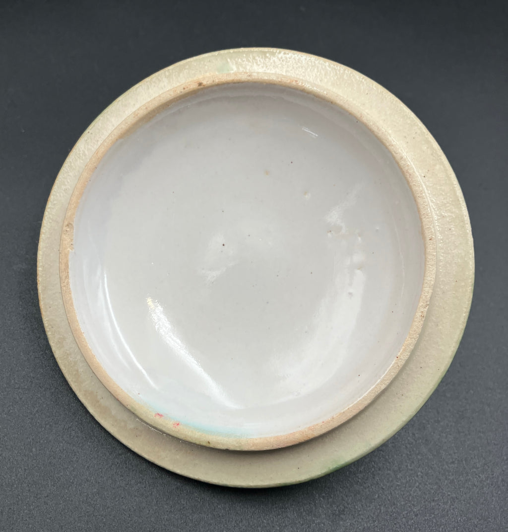 Vintage 1930s TELLURITE Casserole Dish With Mushroom Lid Pottery BELGIUM