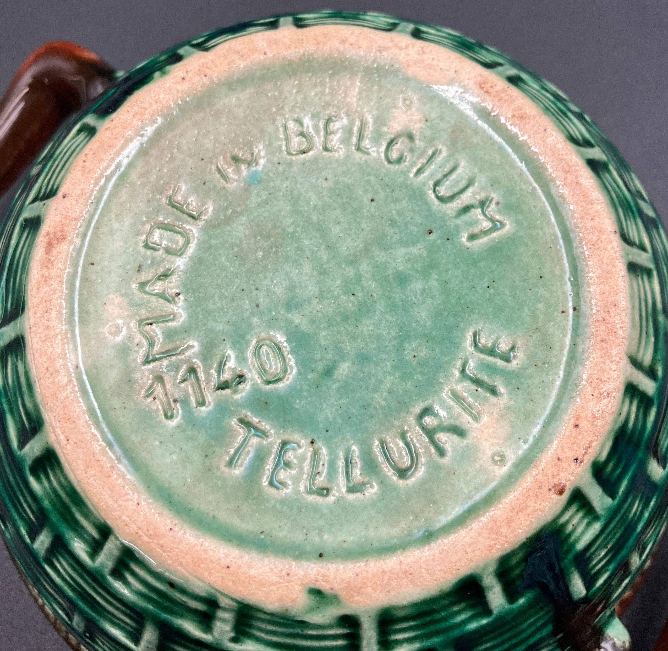 Vintage 1930s TELLURITE Casserole Dish With Mushroom Lid Pottery BELGIUM