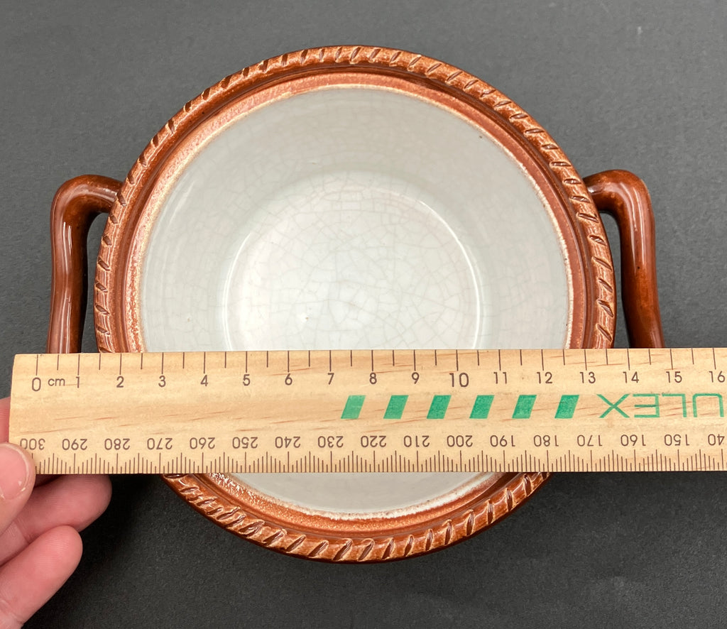 Vintage 1930s TELLURITE Casserole Dish With Mushroom Lid Pottery BELGIUM