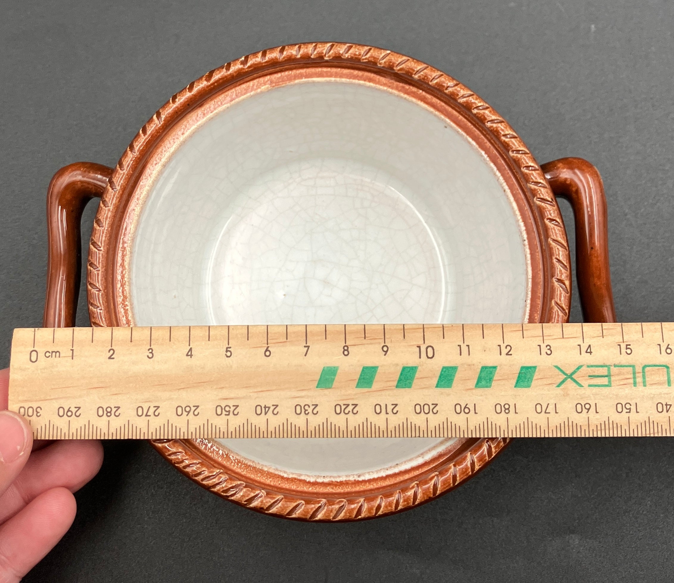 Vintage 1930s TELLURITE Casserole Dish With Mushroom Lid Pottery BELGIUM