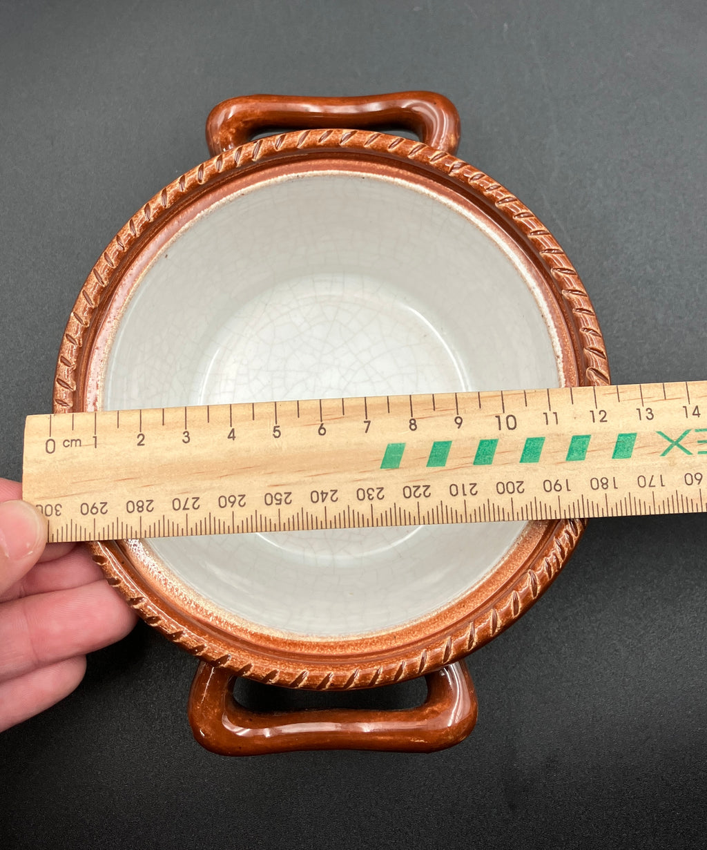 Vintage 1930s TELLURITE Casserole Dish With Mushroom Lid Pottery BELGIUM