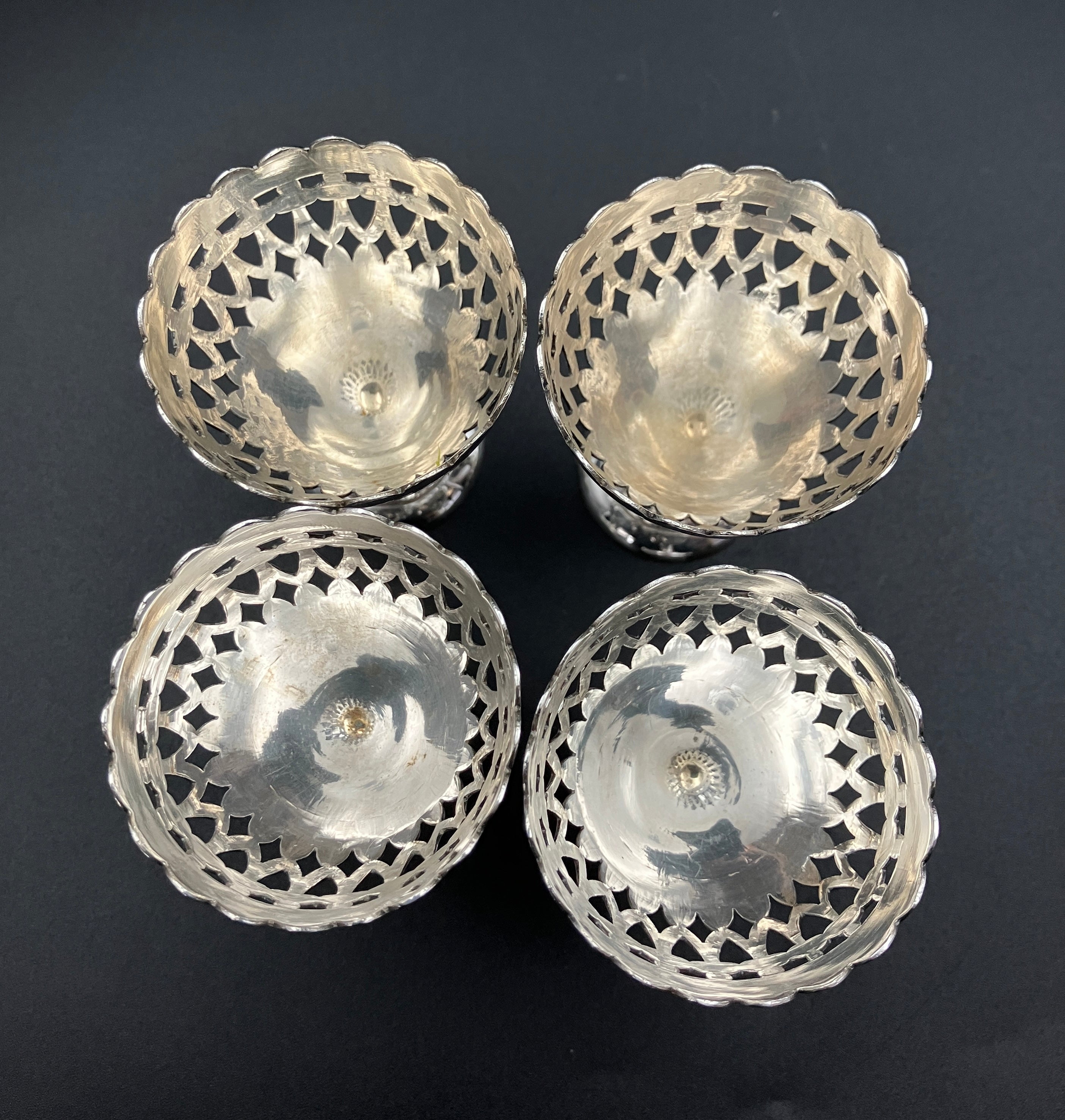 Vintage Silver Plated Egg Cup Set & Stand Service For Four
