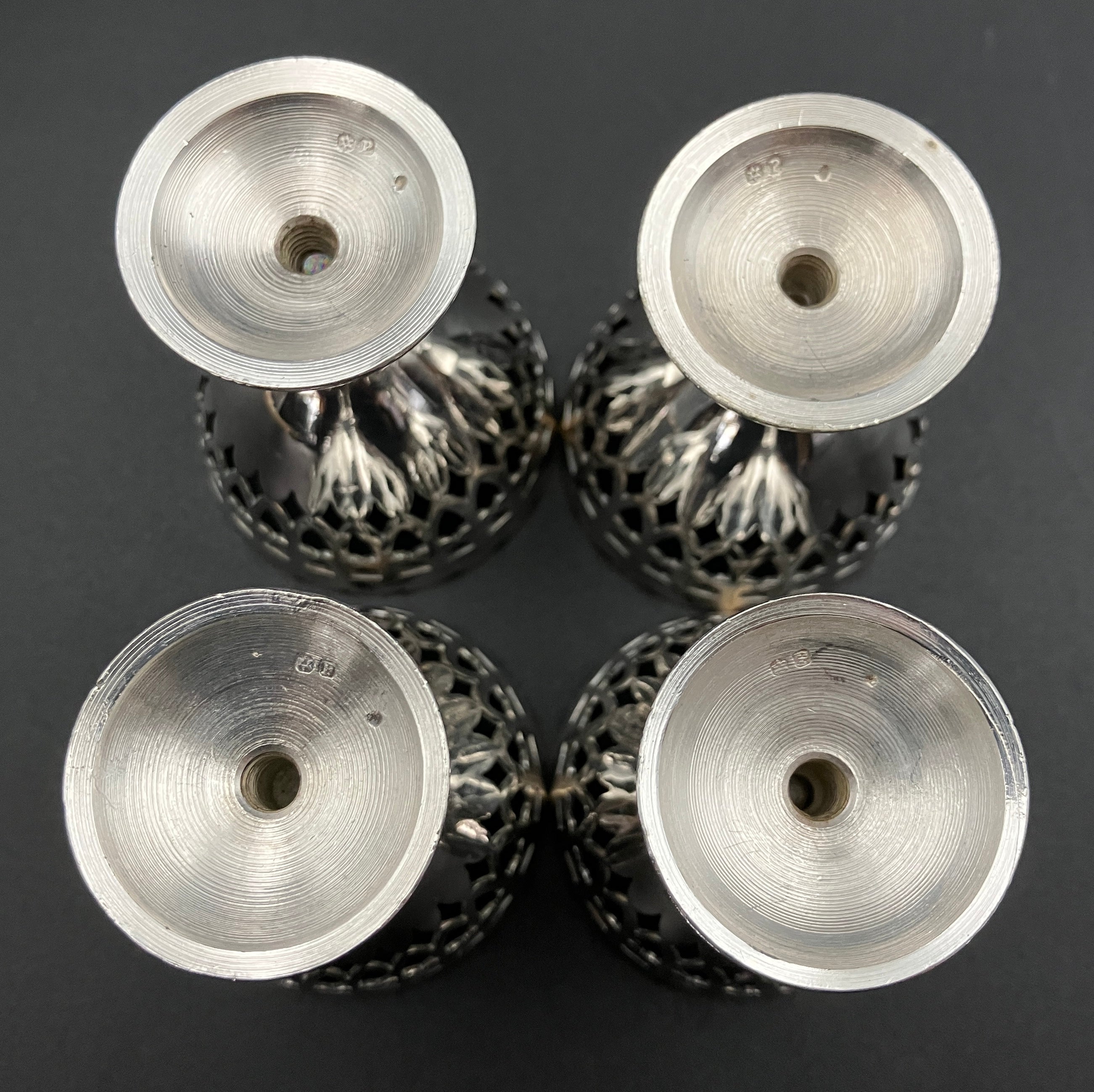 Vintage Silver Plated Egg Cup Set & Stand Service For Four