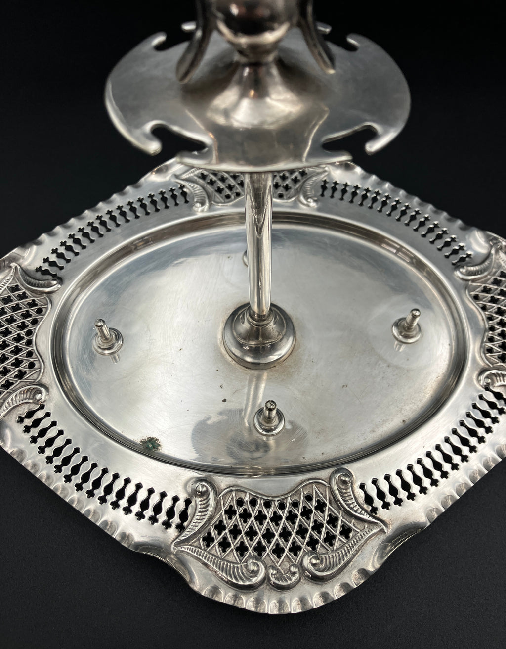 Vintage Silver Plated Egg Cup Set & Stand Service For Four