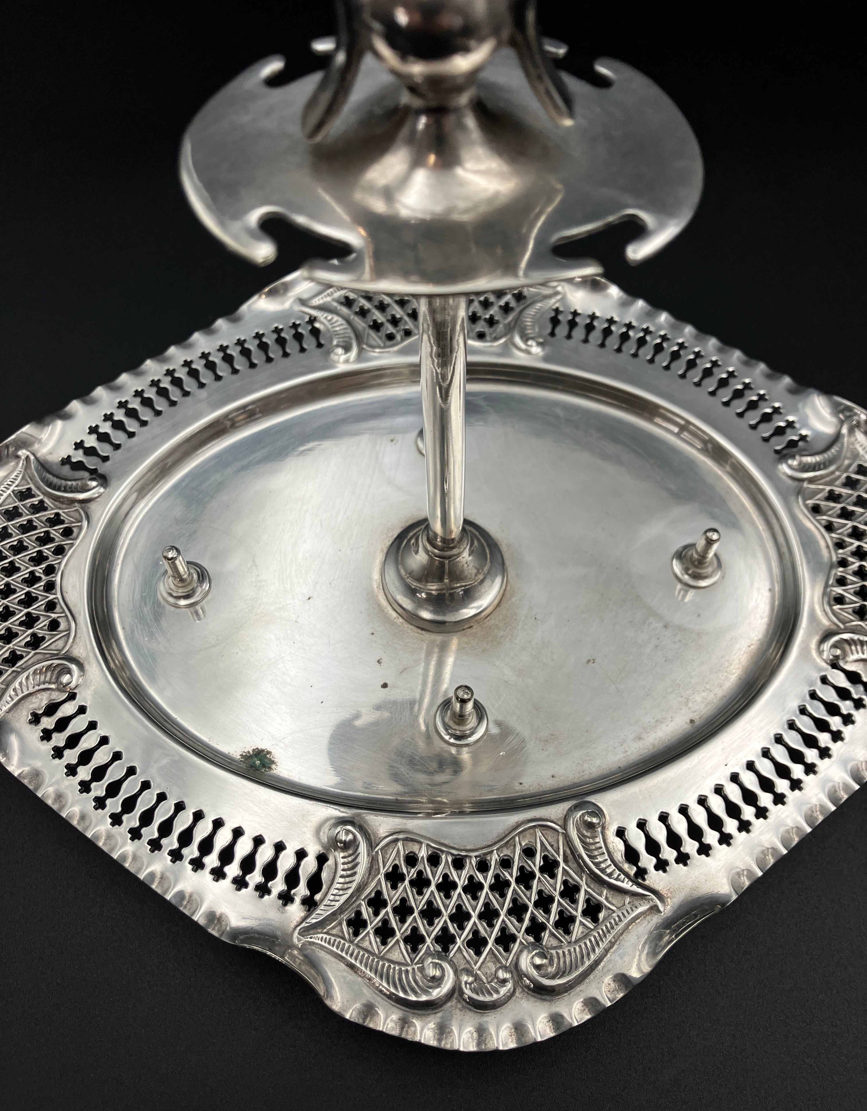 Vintage Silver Plated Egg Cup Set & Stand Service For Four