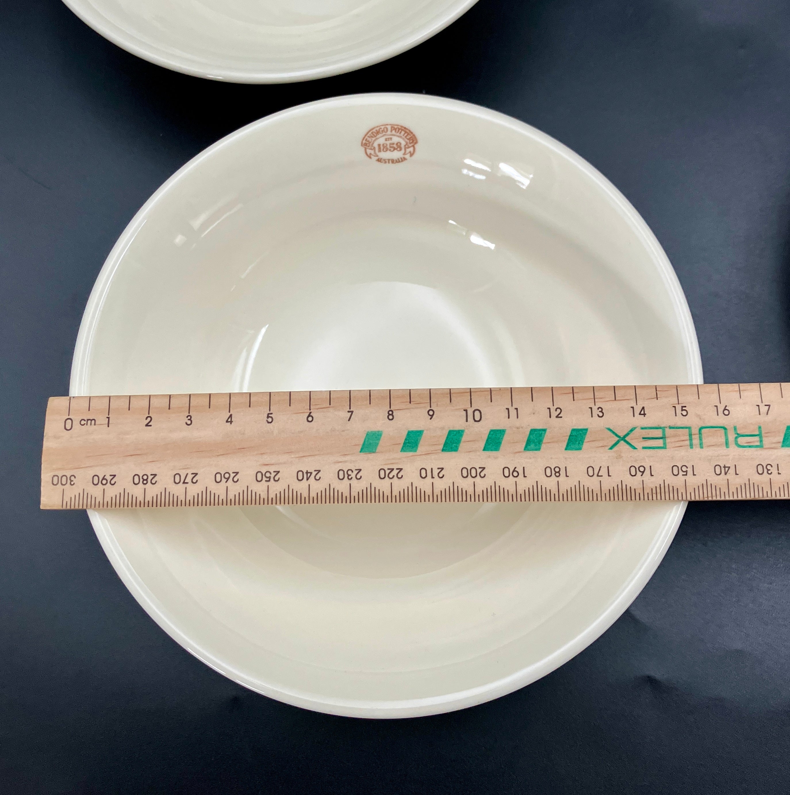 Vintage Bendigo Pottery Side Plate, Dinner Plates & Bowls Cream Set Of 11