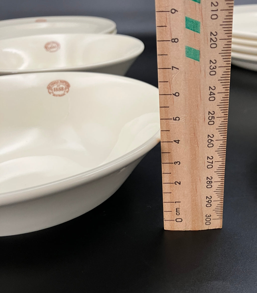 Vintage Bendigo Pottery Side Plate, Dinner Plates & Bowls Cream Set Of 11