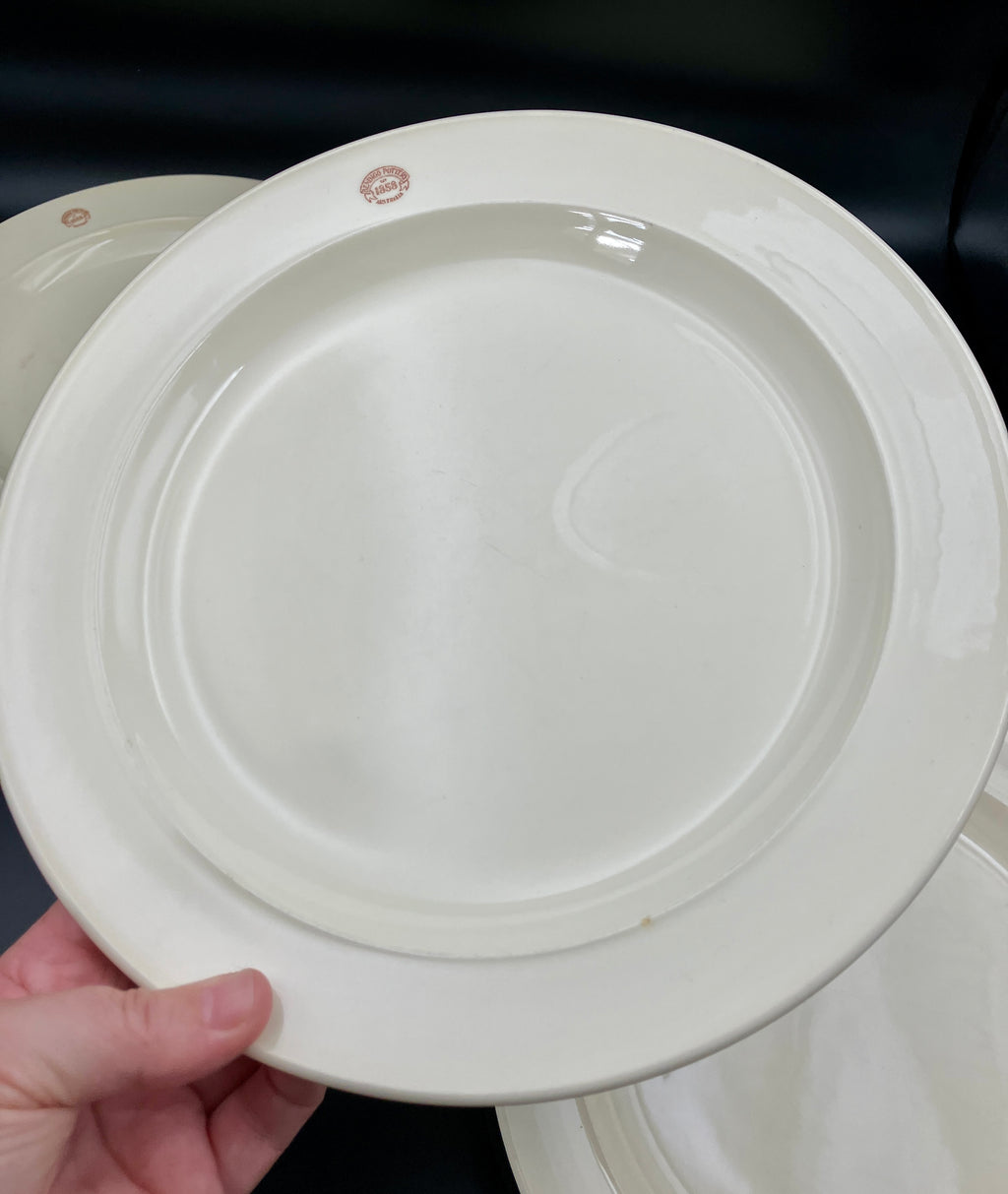 Vintage Bendigo Pottery Side Plate, Dinner Plates & Bowls Cream Set Of 11