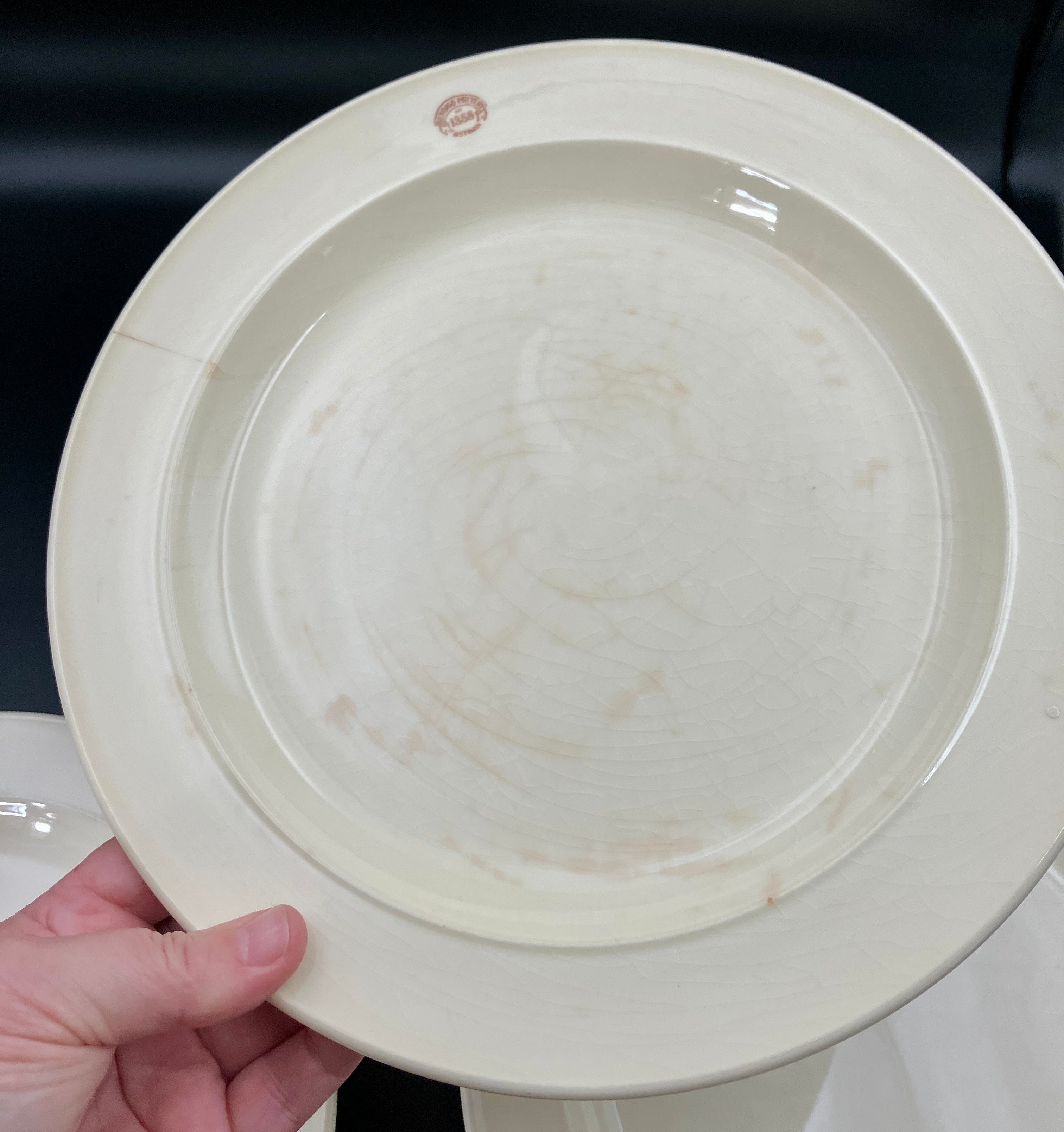 Vintage Bendigo Pottery Side Plate, Dinner Plates & Bowls Cream Set Of 11