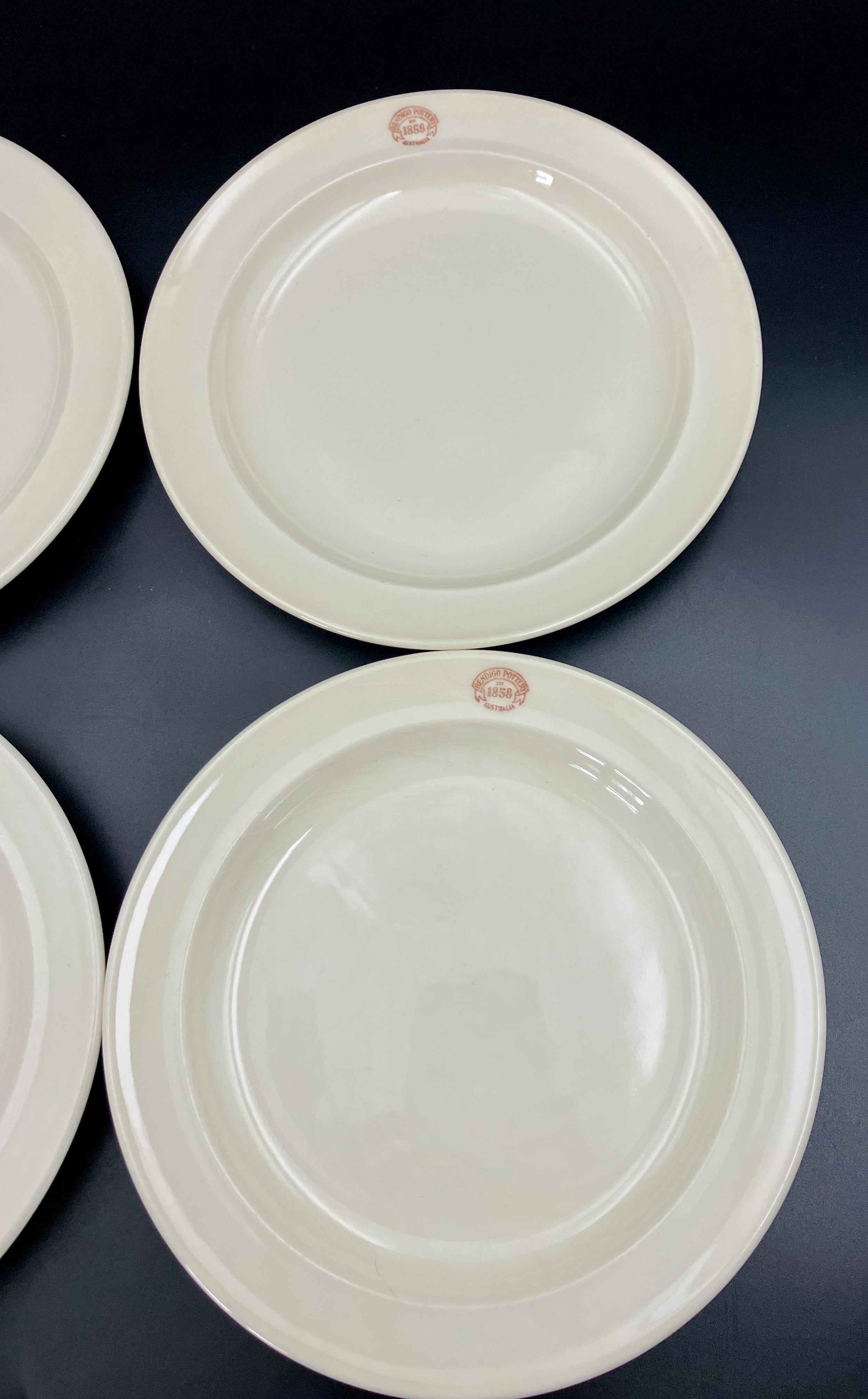 Vintage Bendigo Pottery Side Plate, Dinner Plates & Bowls Cream Set Of 11