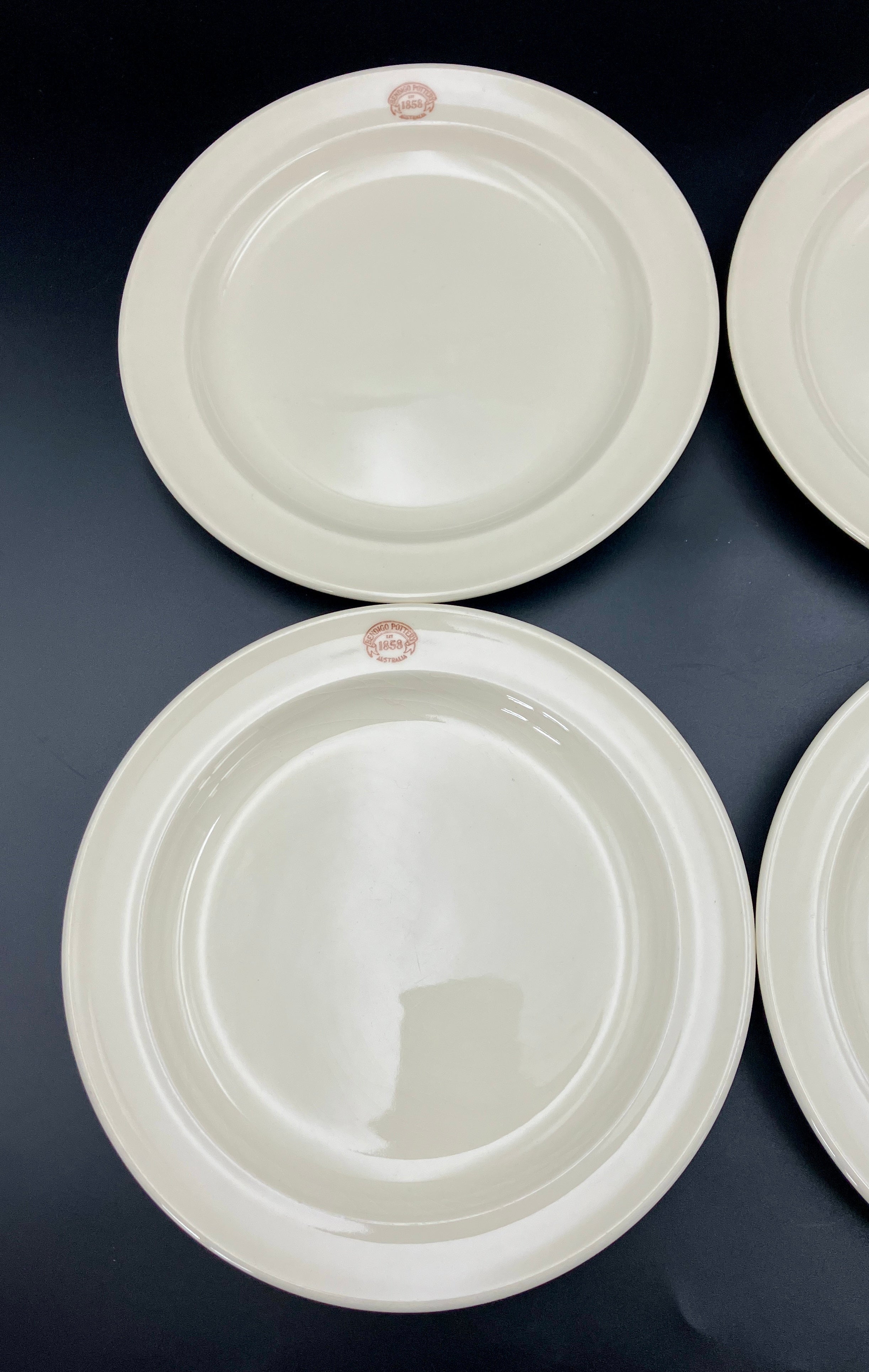 Vintage Bendigo Pottery Side Plate, Dinner Plates & Bowls Cream Set Of 11