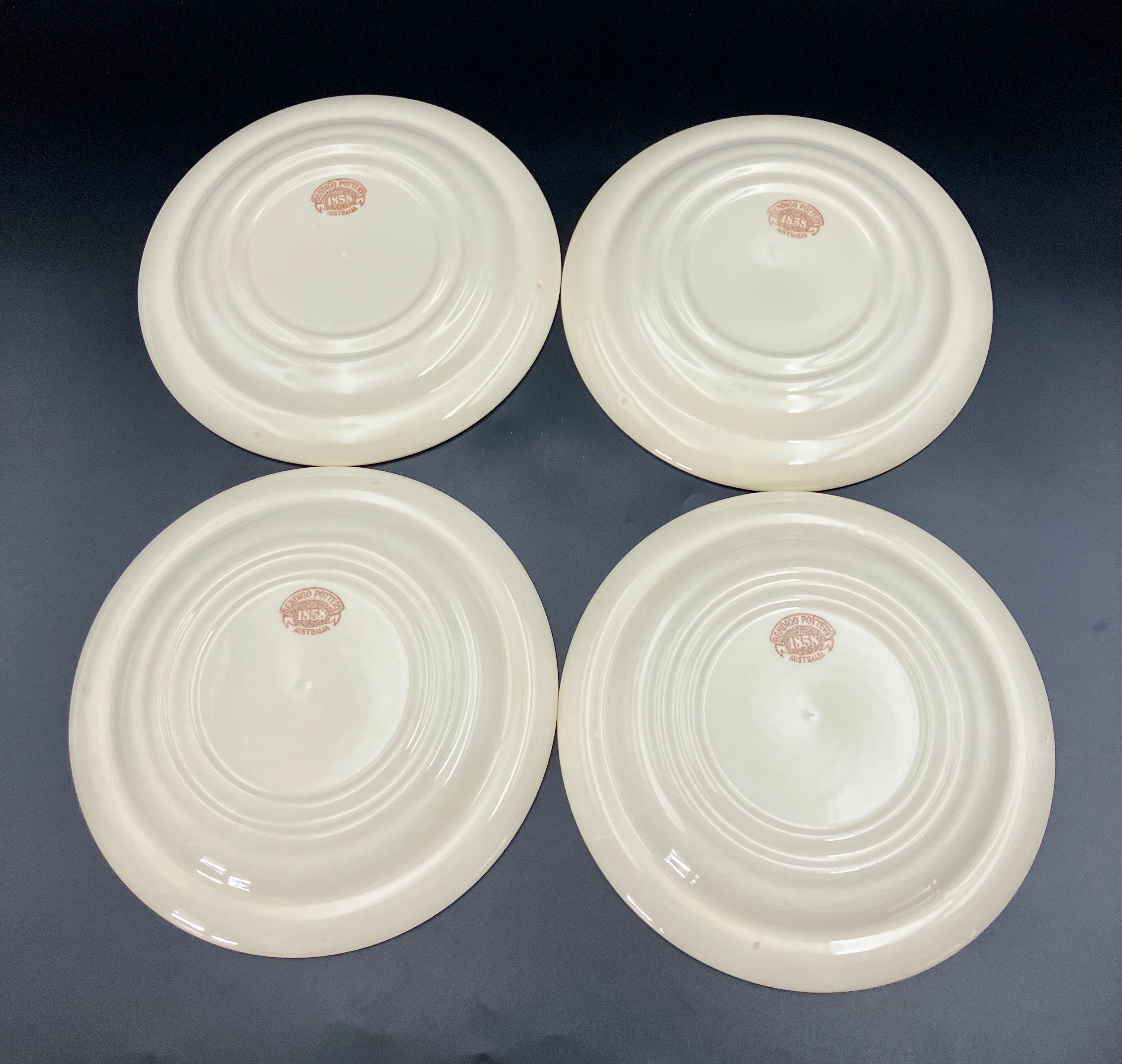 Vintage Bendigo Pottery Side Plate, Dinner Plates & Bowls Cream Set Of 11