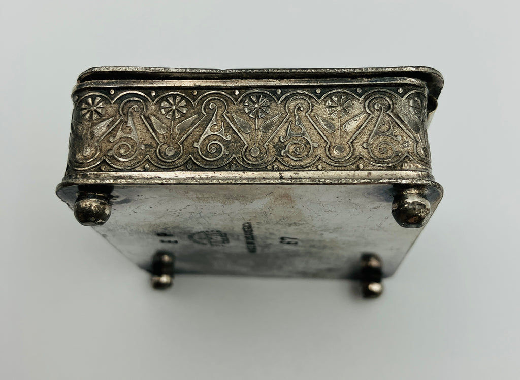 Antique Silver Plated Box Buttons & Studs Repousse The Middle Town Plate Co USA